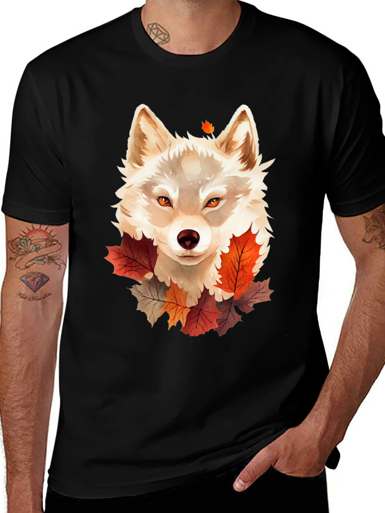 Variant 18 of Autumn Wolf Graphic Tee - Stylish Fall Design