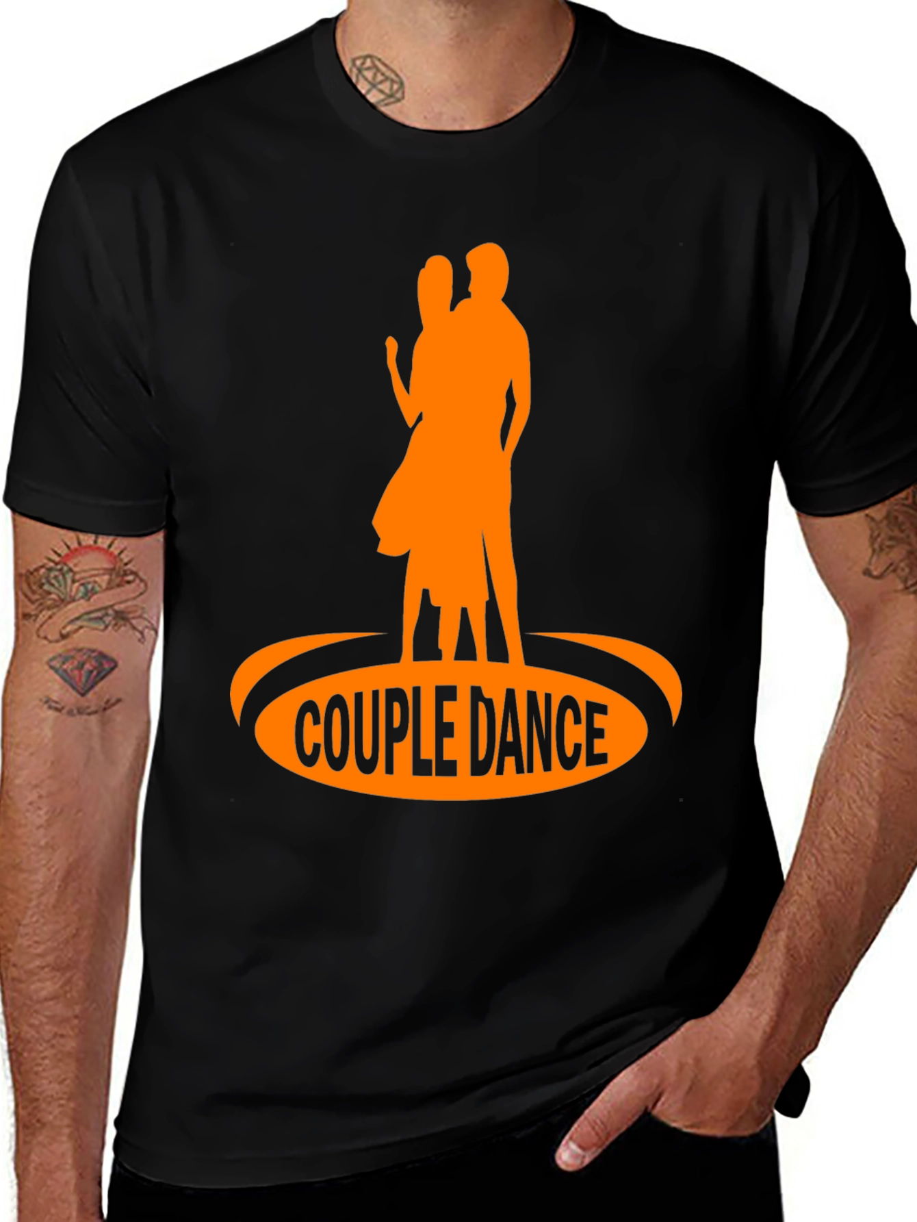 Variant 18 of Couple Dance Silhouette Black T-Shirt