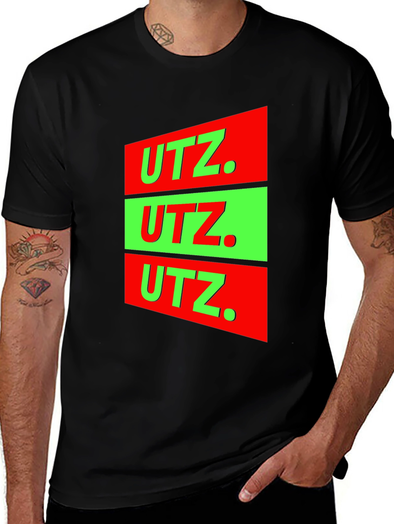 Variant 7 of UTZ Graphic Tee - Bold Red & Green Design