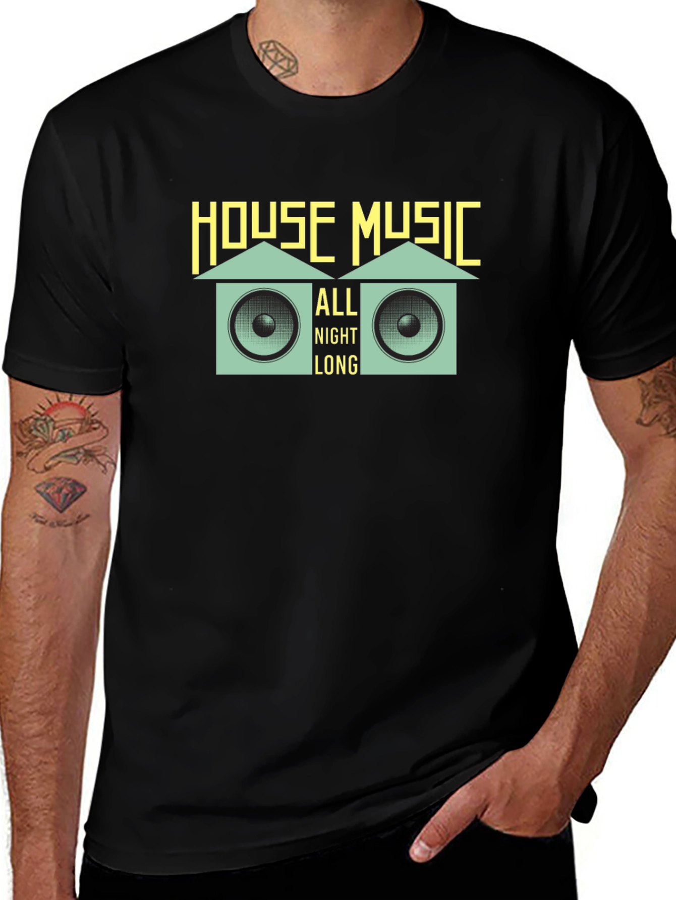 Variant 30 of House Music All Night Long Black T-Shirt