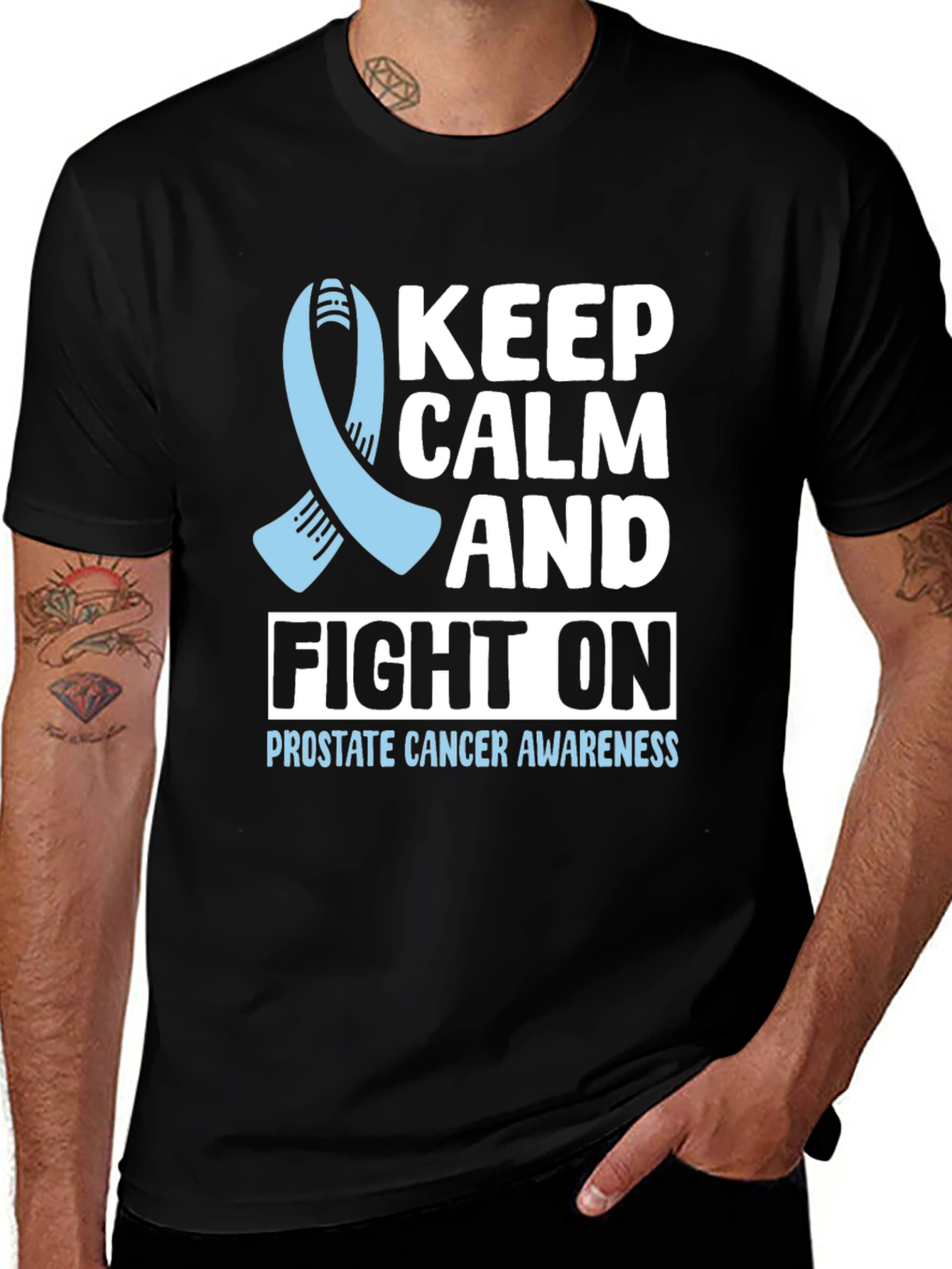 Prostate Cancer Awareness T-Shirt, Keep Calm and Fight On
