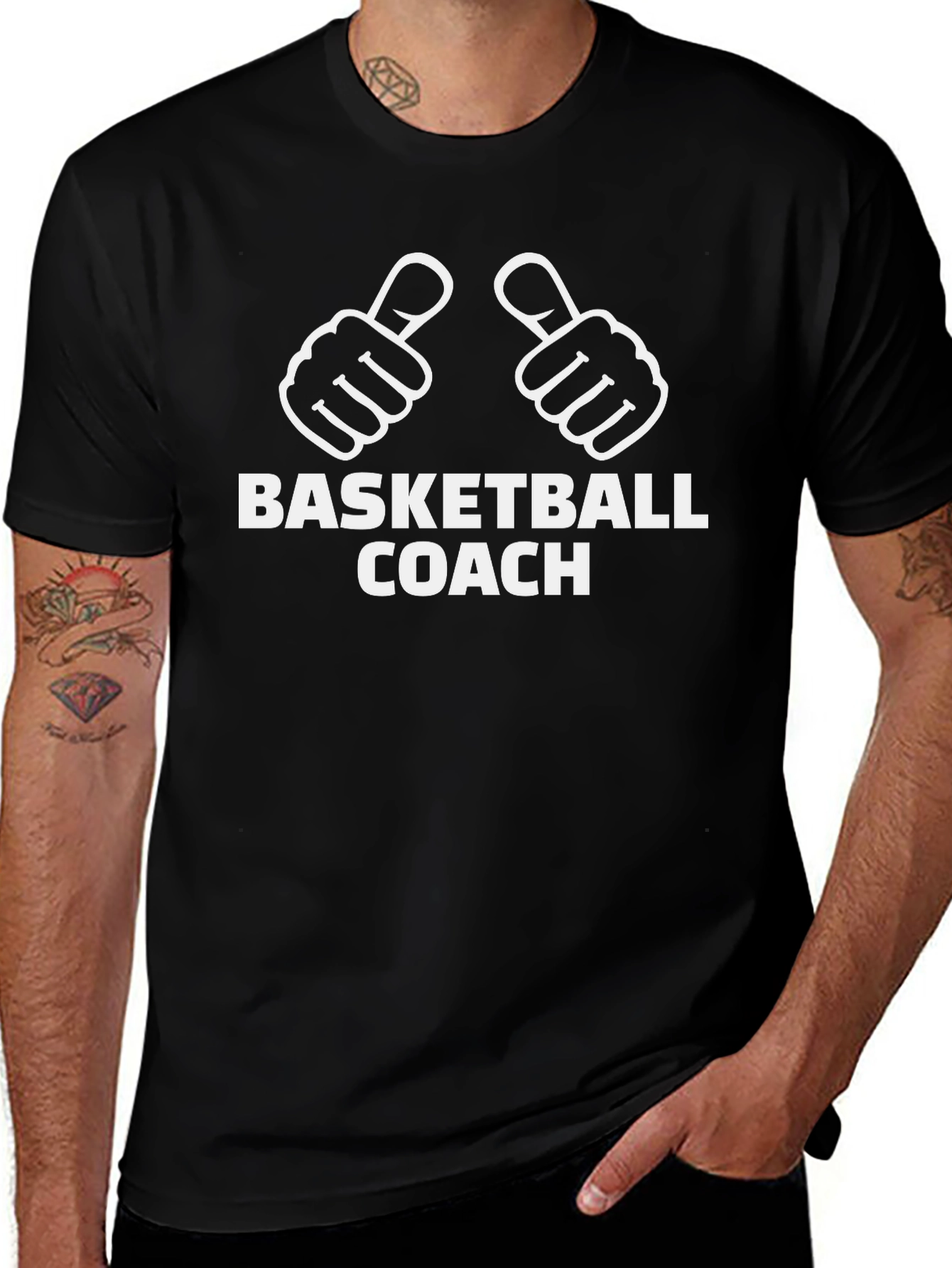 Variant 25 of Basketball Coach T-Shirt - Thumbs Up Design