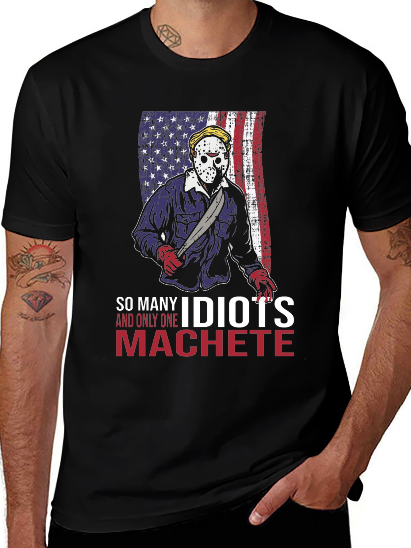 Variant 5 of So Many Idiots T-Shirt - Machete Design