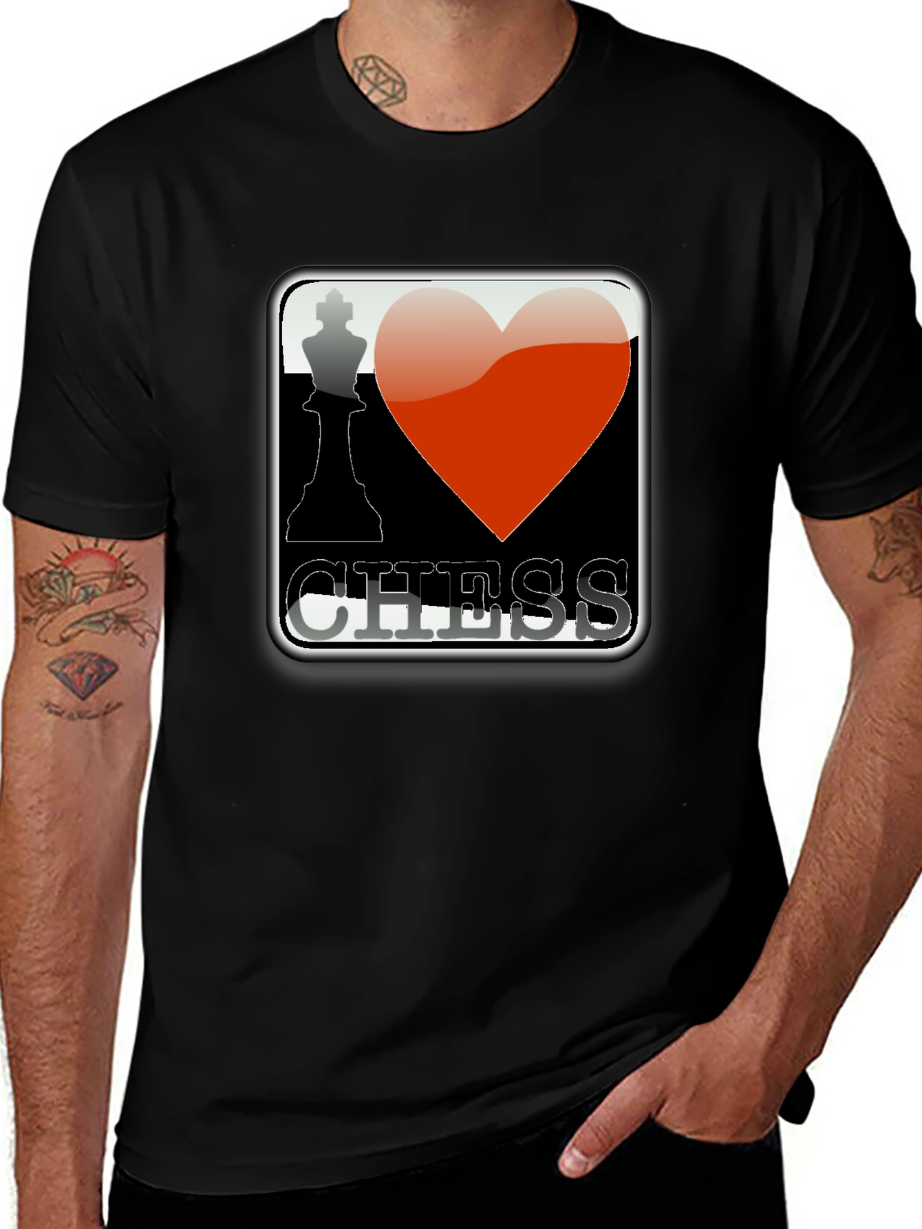 I Heart Chess Graphic T-Shirt - Novelty Tee
