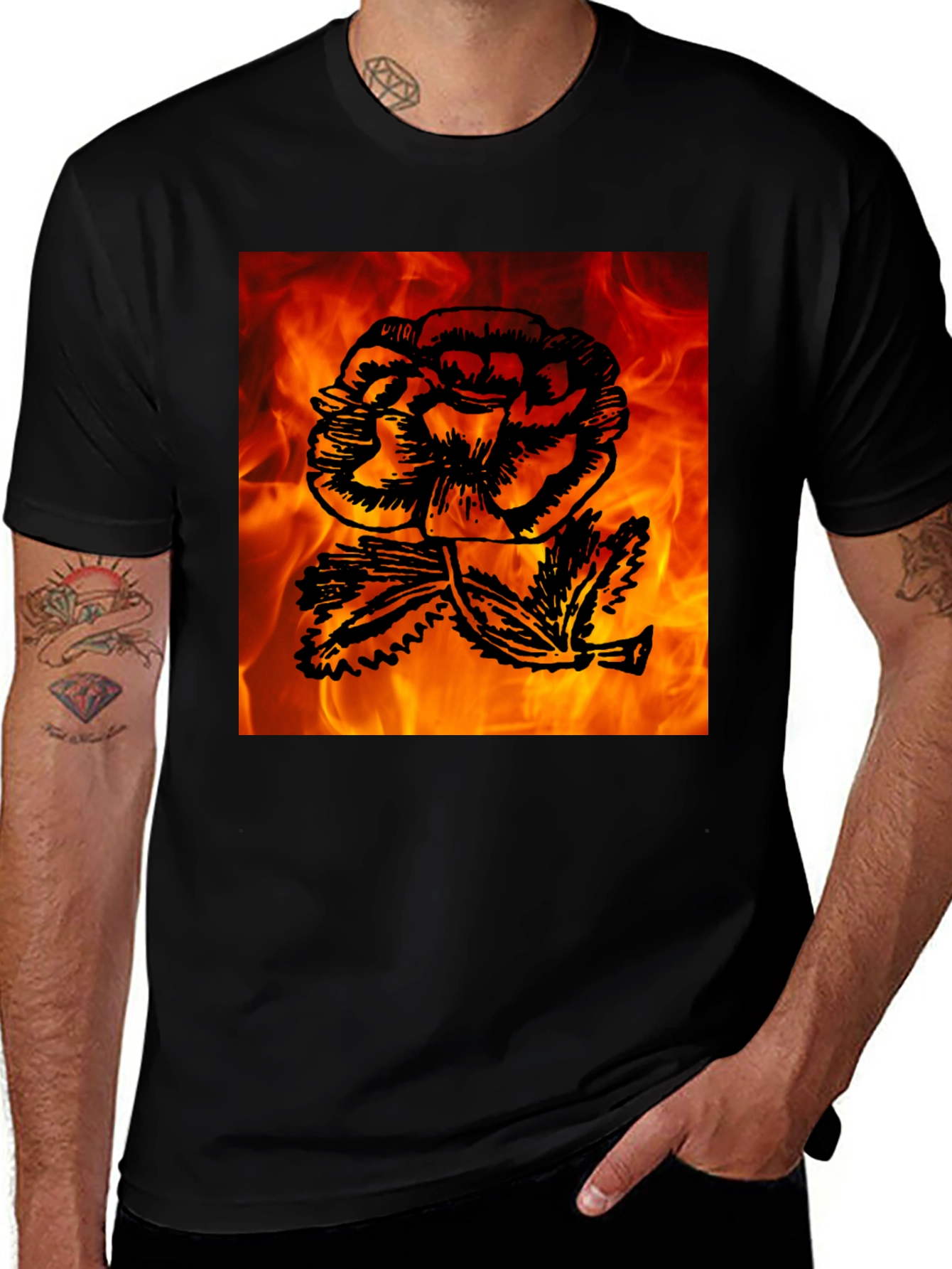 Variant 11 of Fiery Rose Graphic Tee