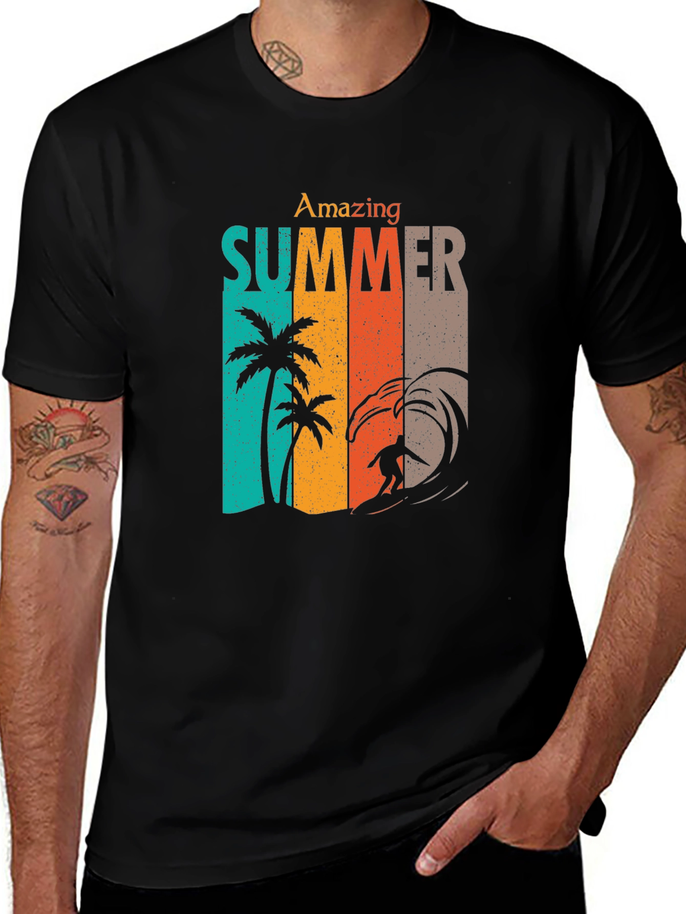 Variant 24 of Amazing Summer Black Graphic T-Shirt