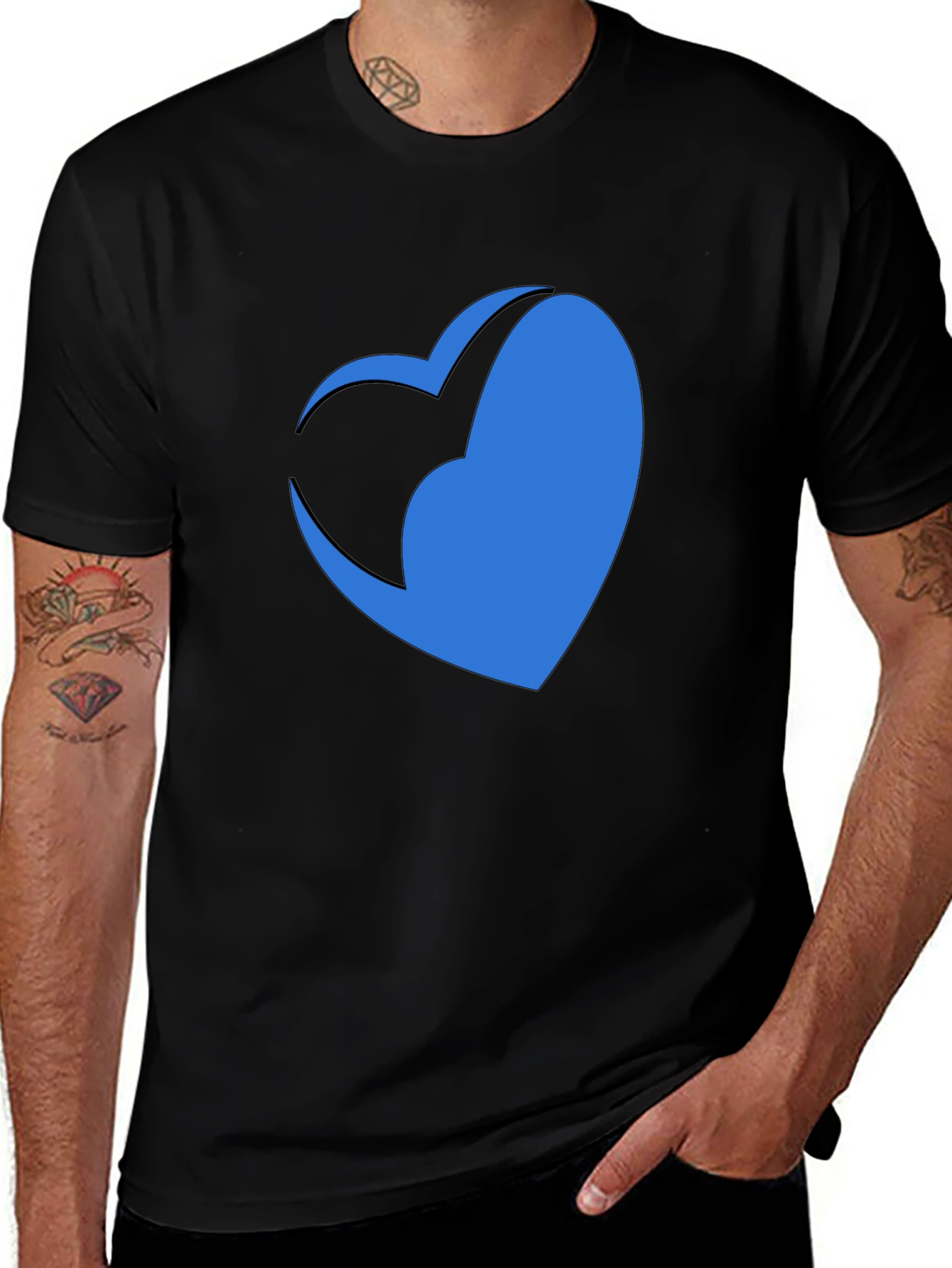 Variant 27 of Modern Heart Graphic Tee - Stylish Casual Comfort