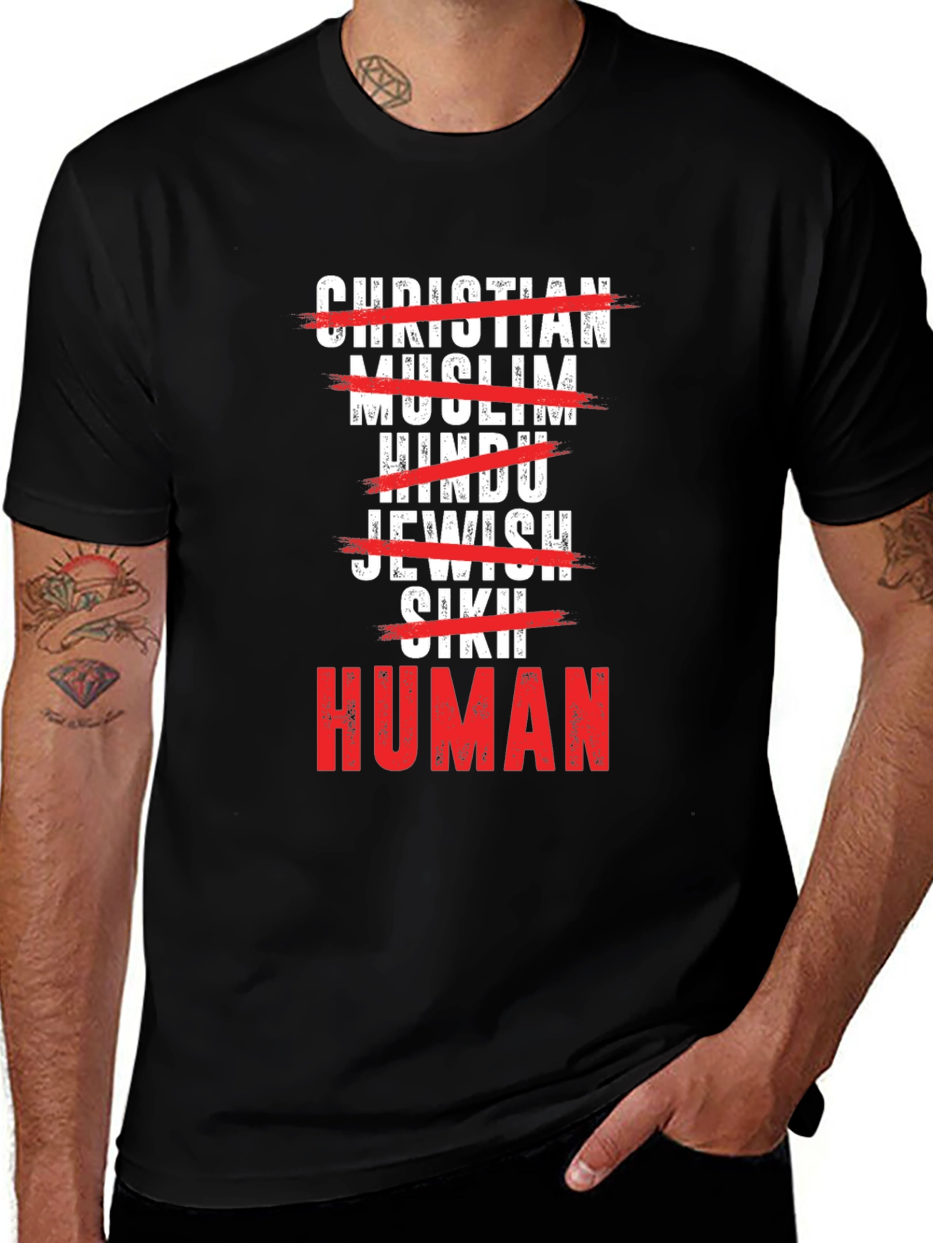 Variant 9 of Human T-Shirt: Religious Equality, Soft Cotton Blend