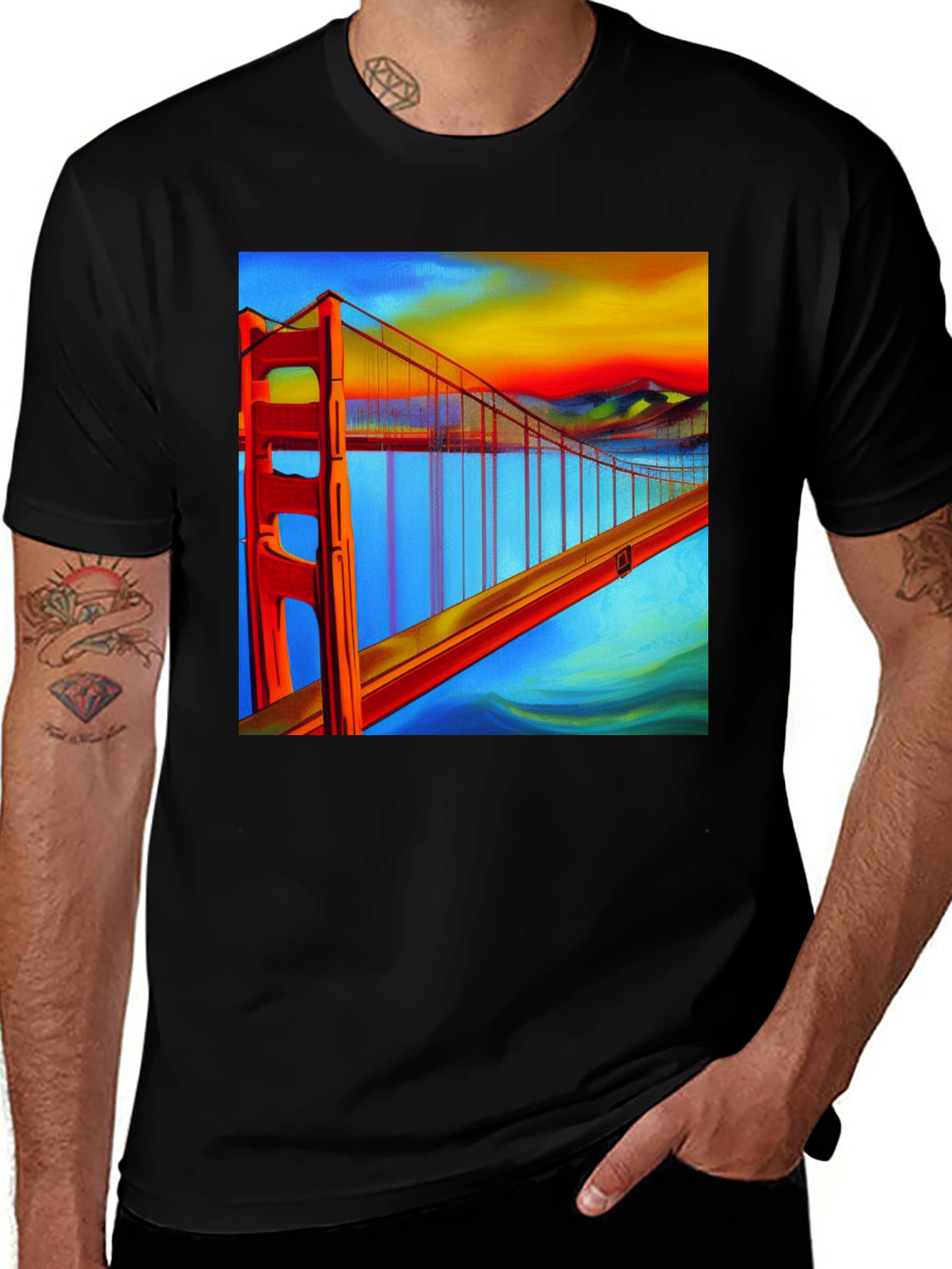 Variant 17 of Golden Gate Bridge Art T-Shirt