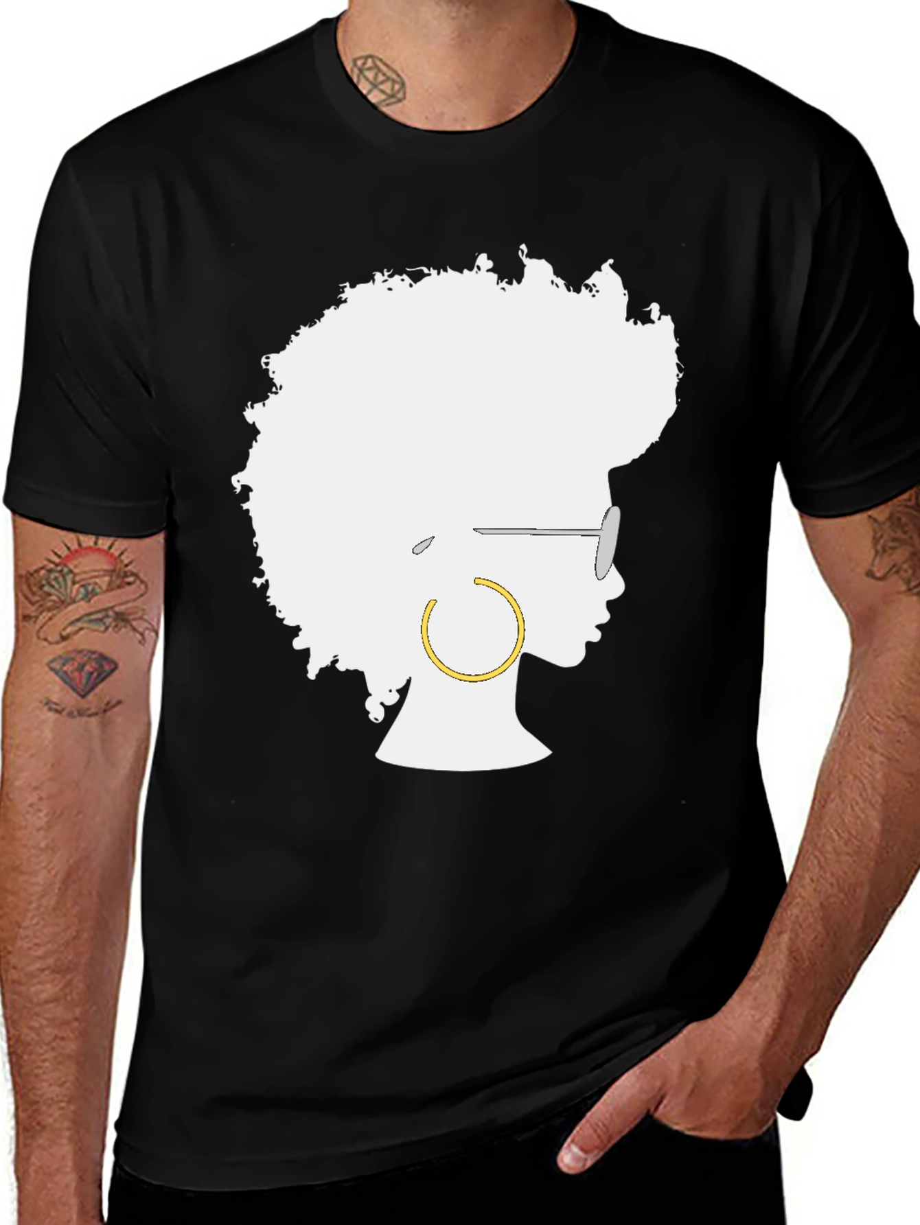 Variant 21 of Afro Silhouette Graphic Tee