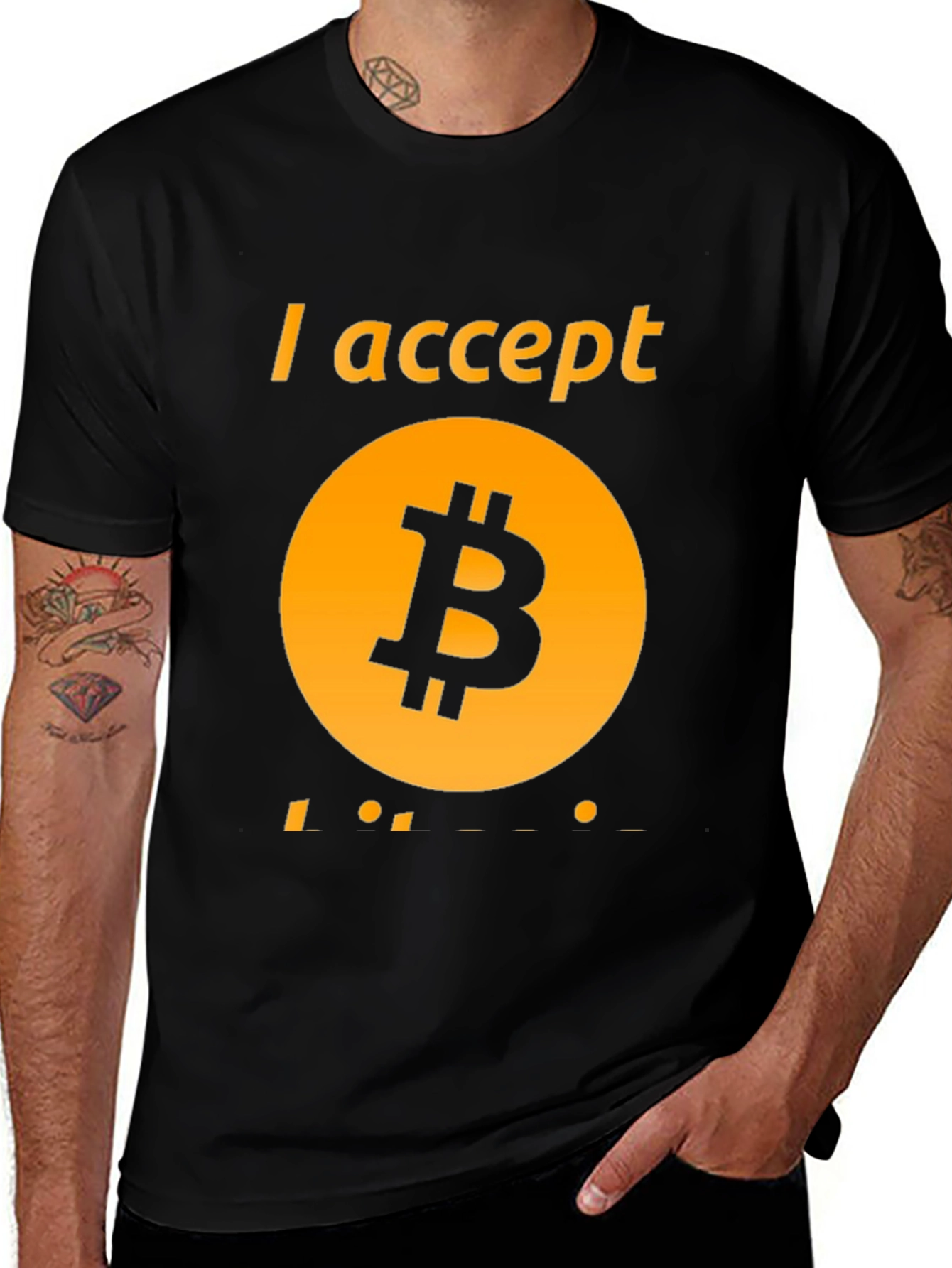 Variant 27 of I Accept Bitcoin Black Tee
