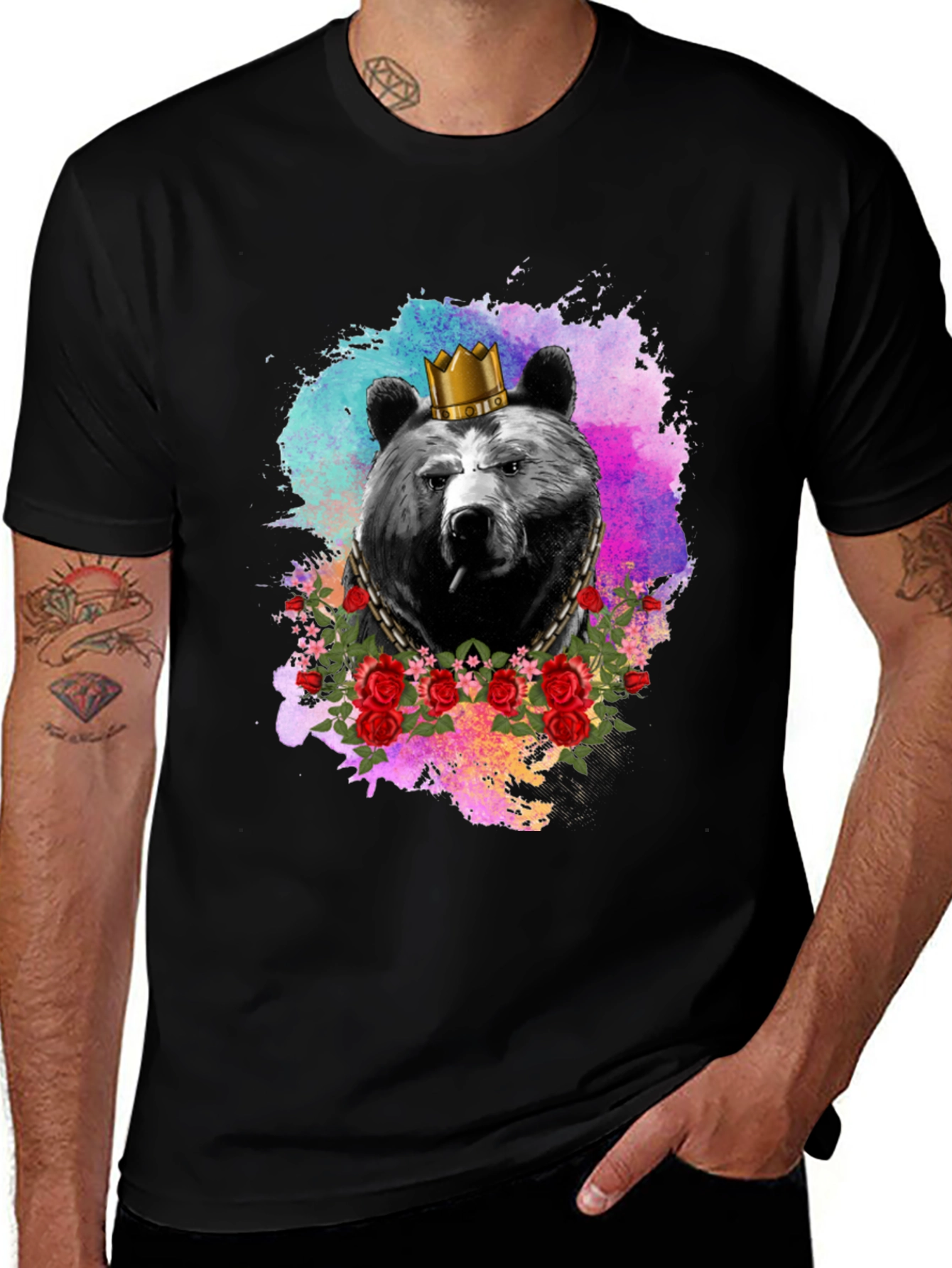 Variant 4 of King Bear Graphic Tee - Crowned Bear T-Shirt
