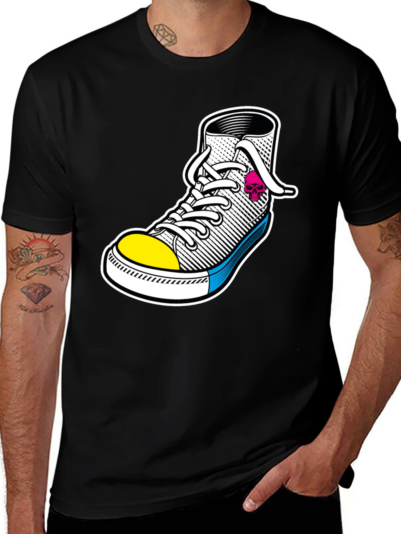 Variant 6 of Sneaker Graphic Black T-Shirt