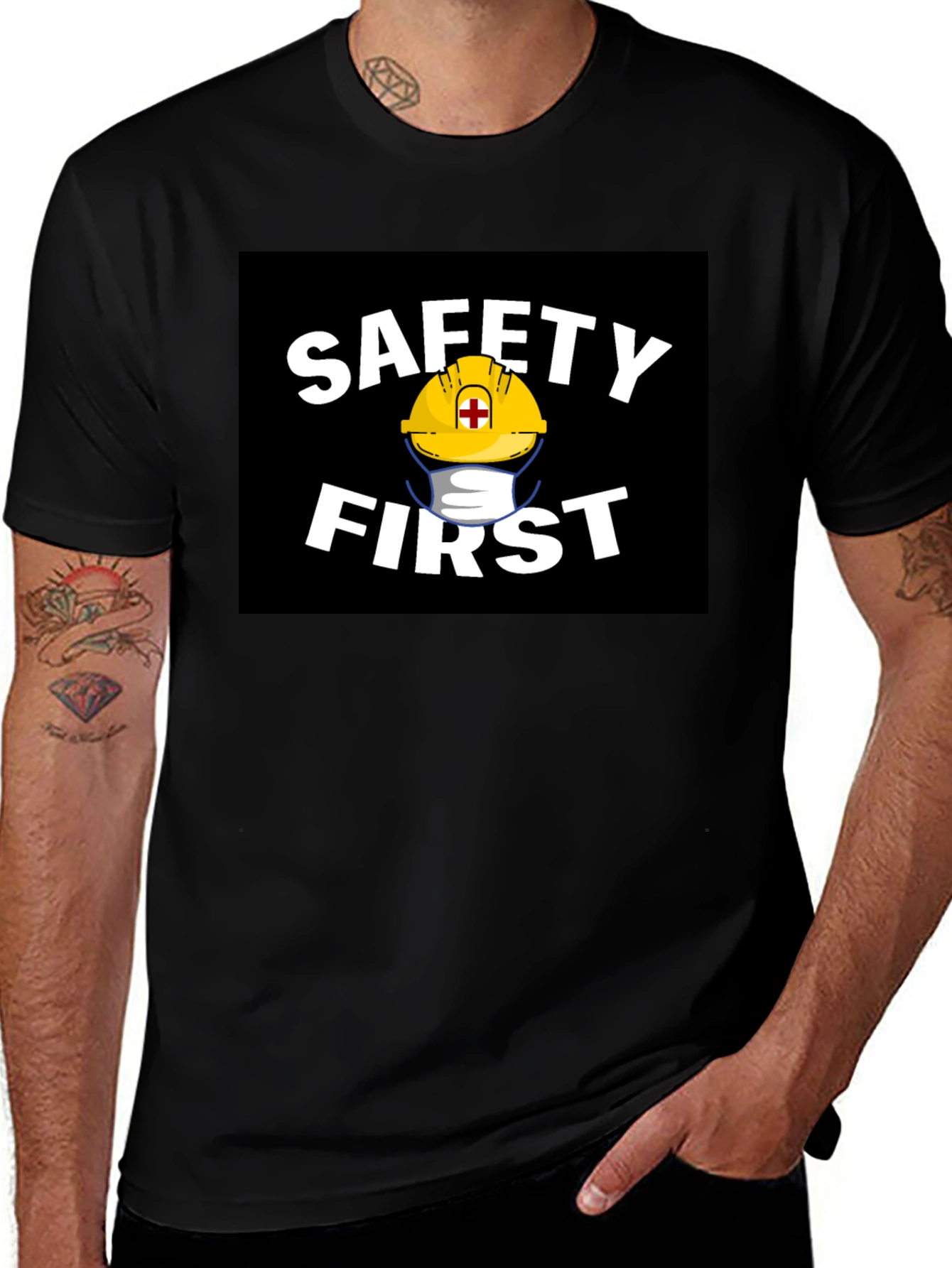Safety First T-Shirt - Construction Design