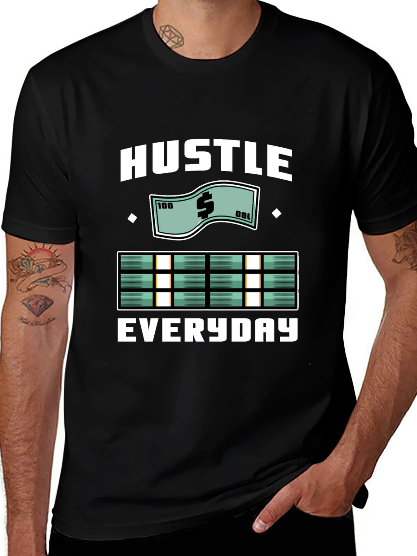 Variant 15 of Hustle Everyday Graphic T-Shirt