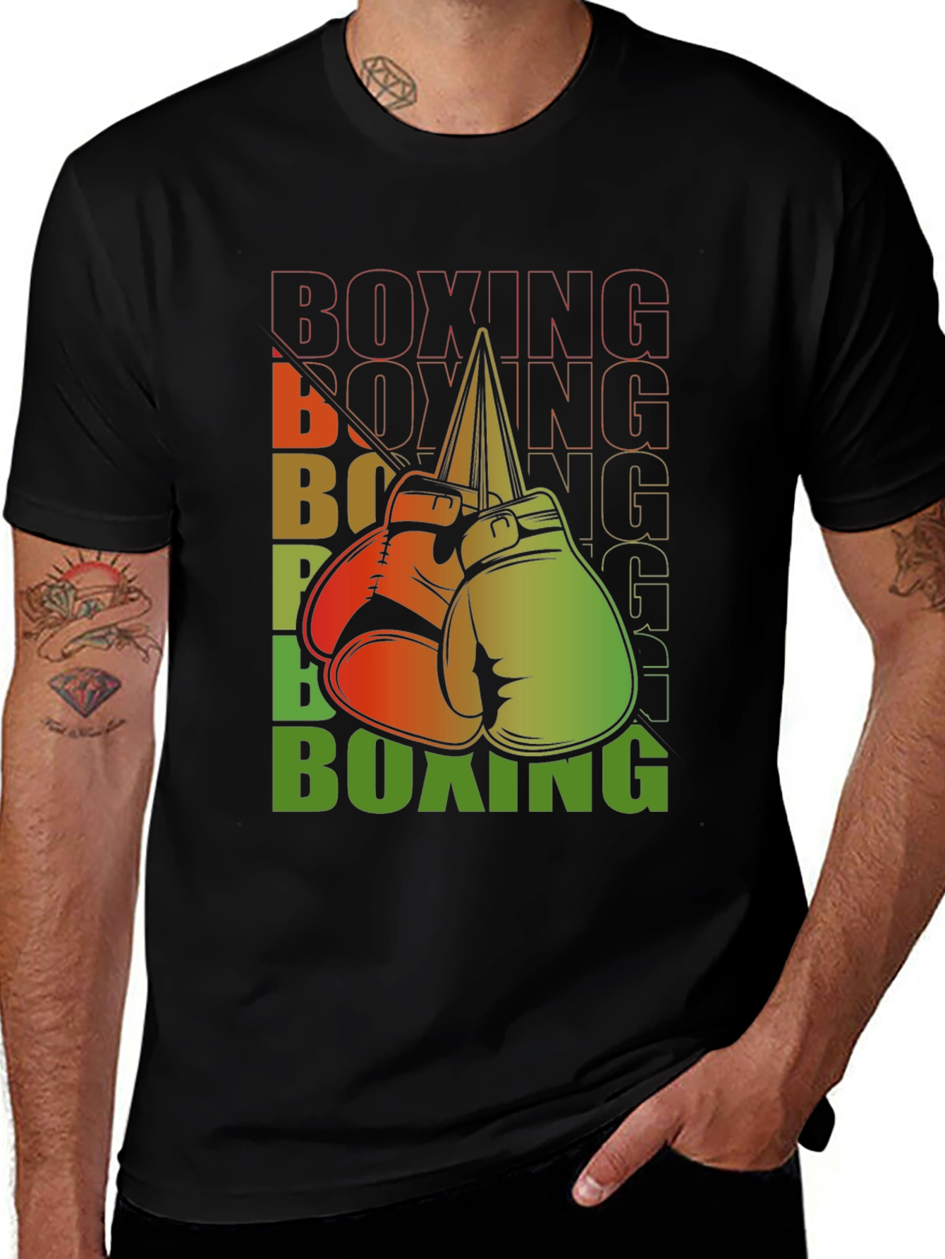 Variant 20 of Boxing Gloves Graphic Tee - Vintage Style