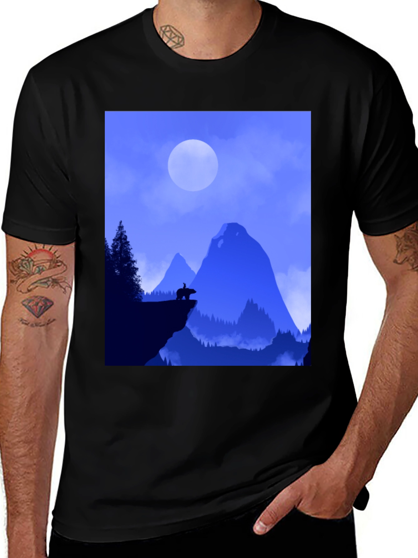 Variant 25 of Nature's Silhouette Black T-Shirt