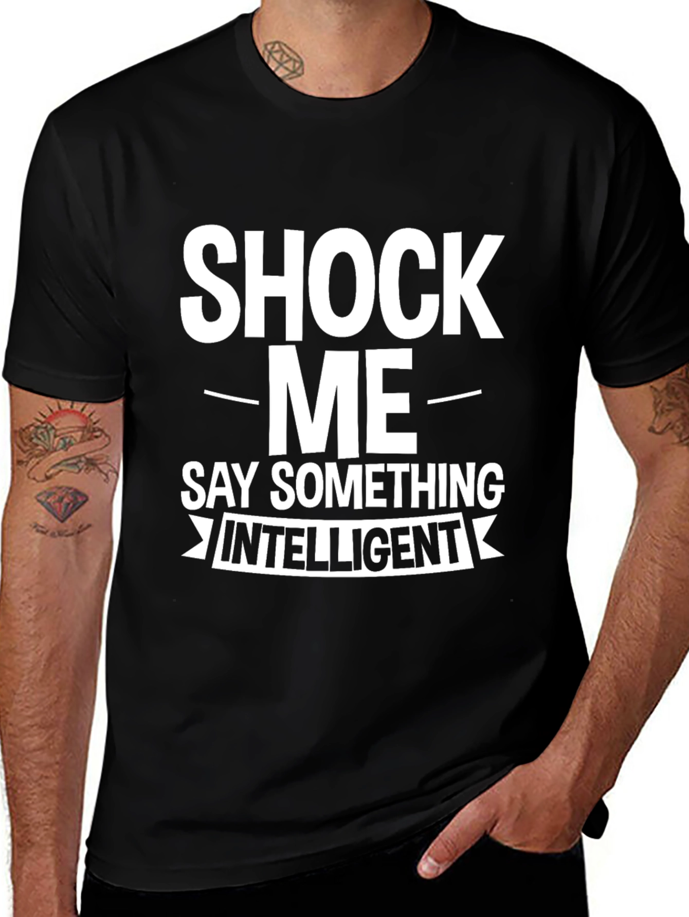 Variant 14 of Shock Me - Funny Graphic Men's Black T-Shirt