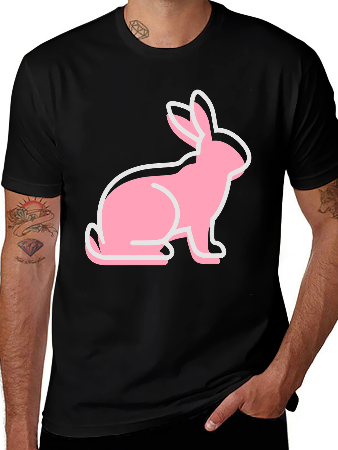 Variant 25 of Pink Bunny Graphic Tee - Stylish & Comfy