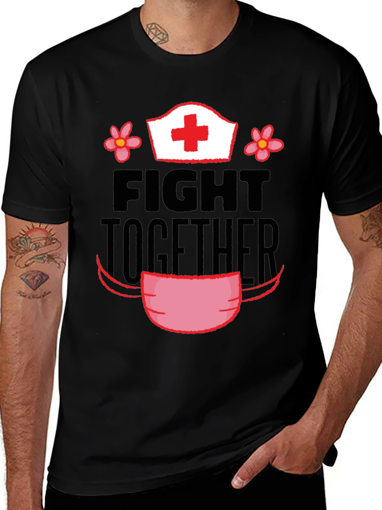 Variant 26 of Fight Together Nurse Graphic Tee