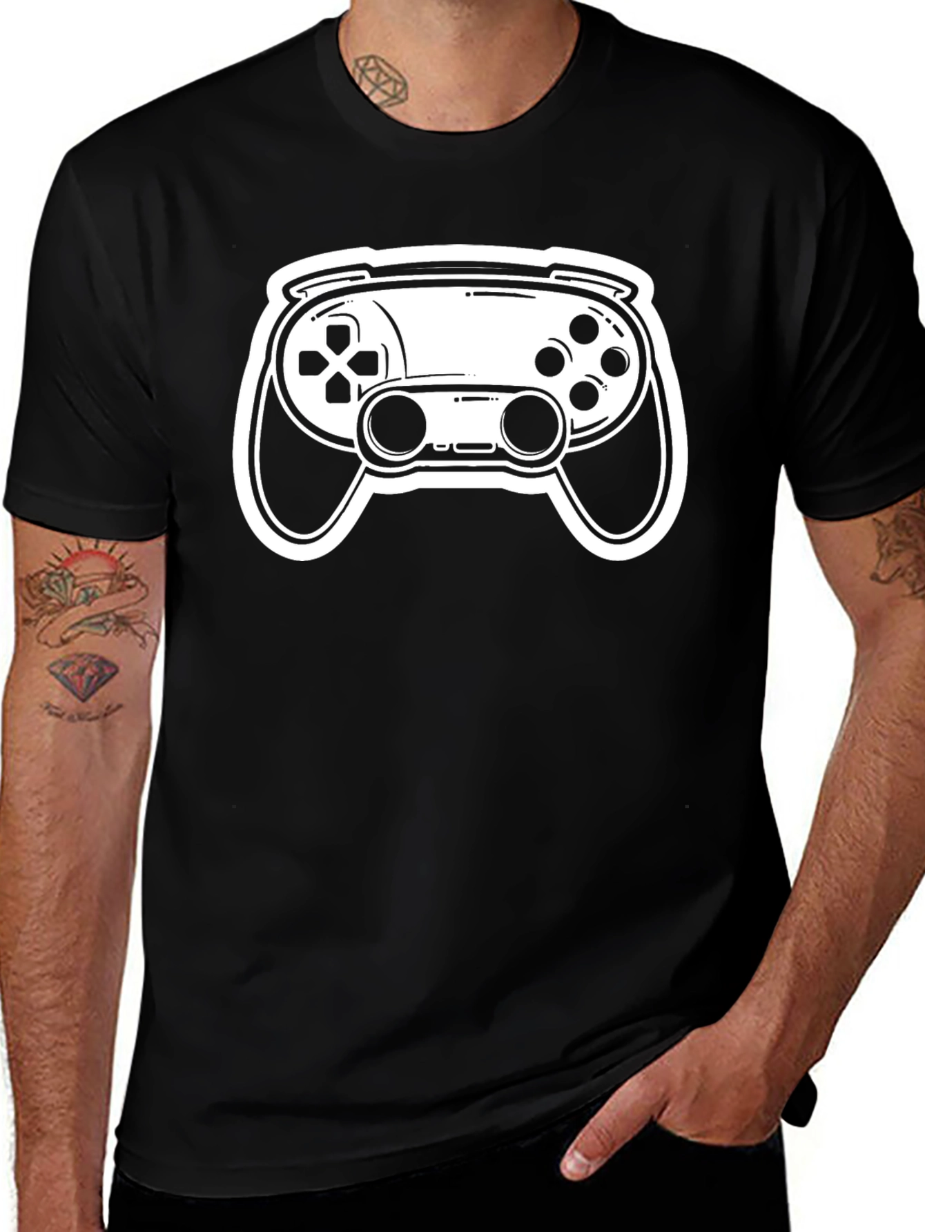 Gaming Controller Graphic Tee - Black