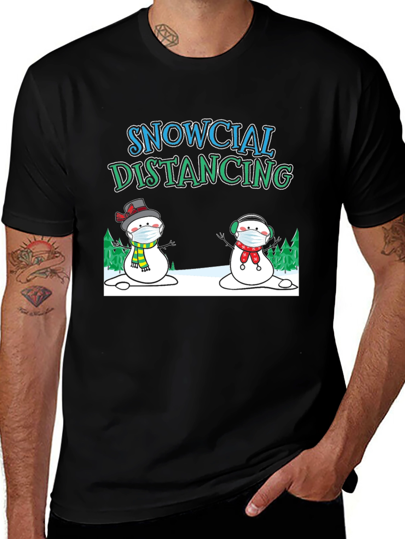 Variant 17 of Snowcial Distancing Graphic Tee