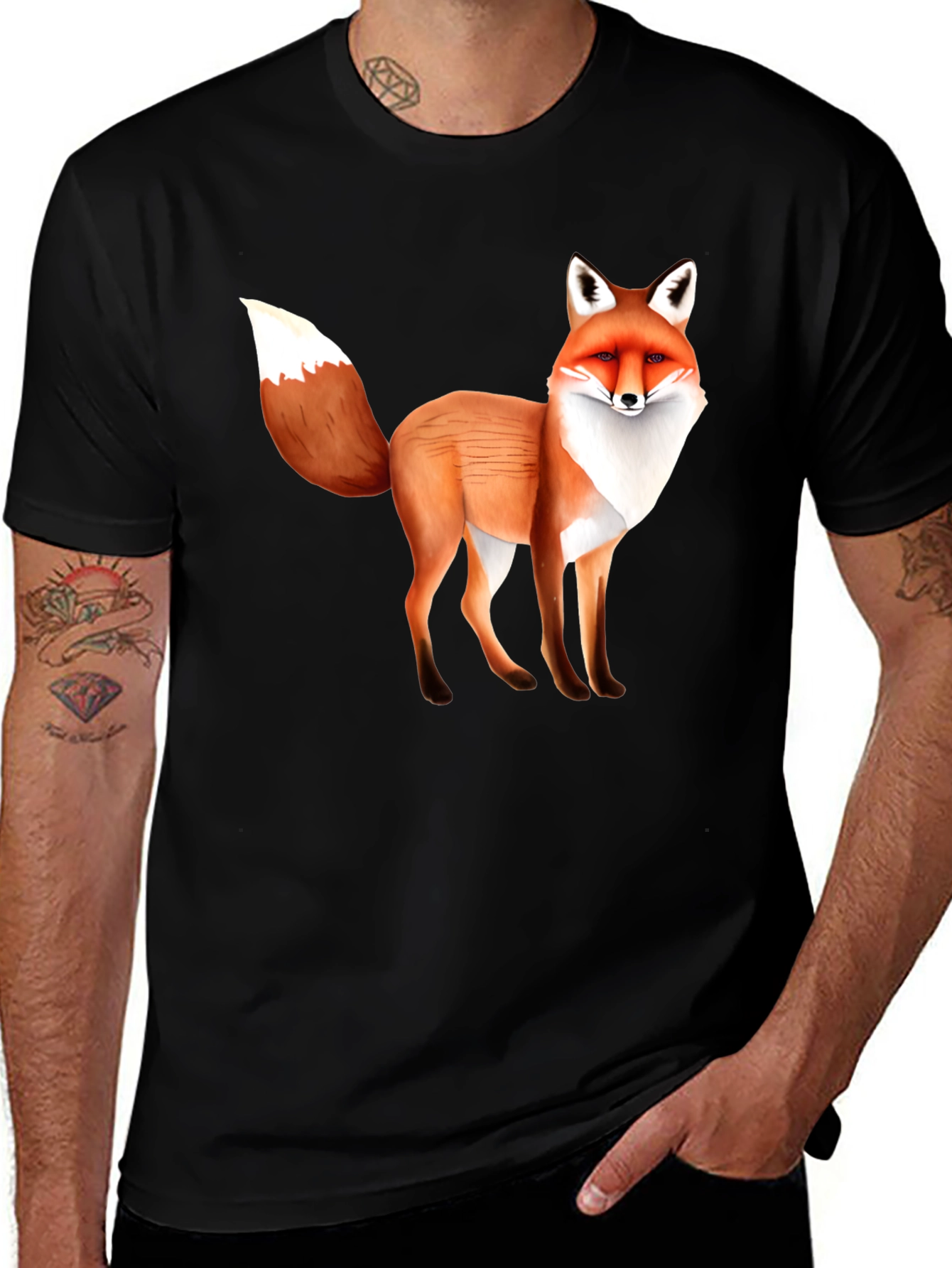 Variant 7 of Fox Graphic T-Shirt - Unisex Black Tee