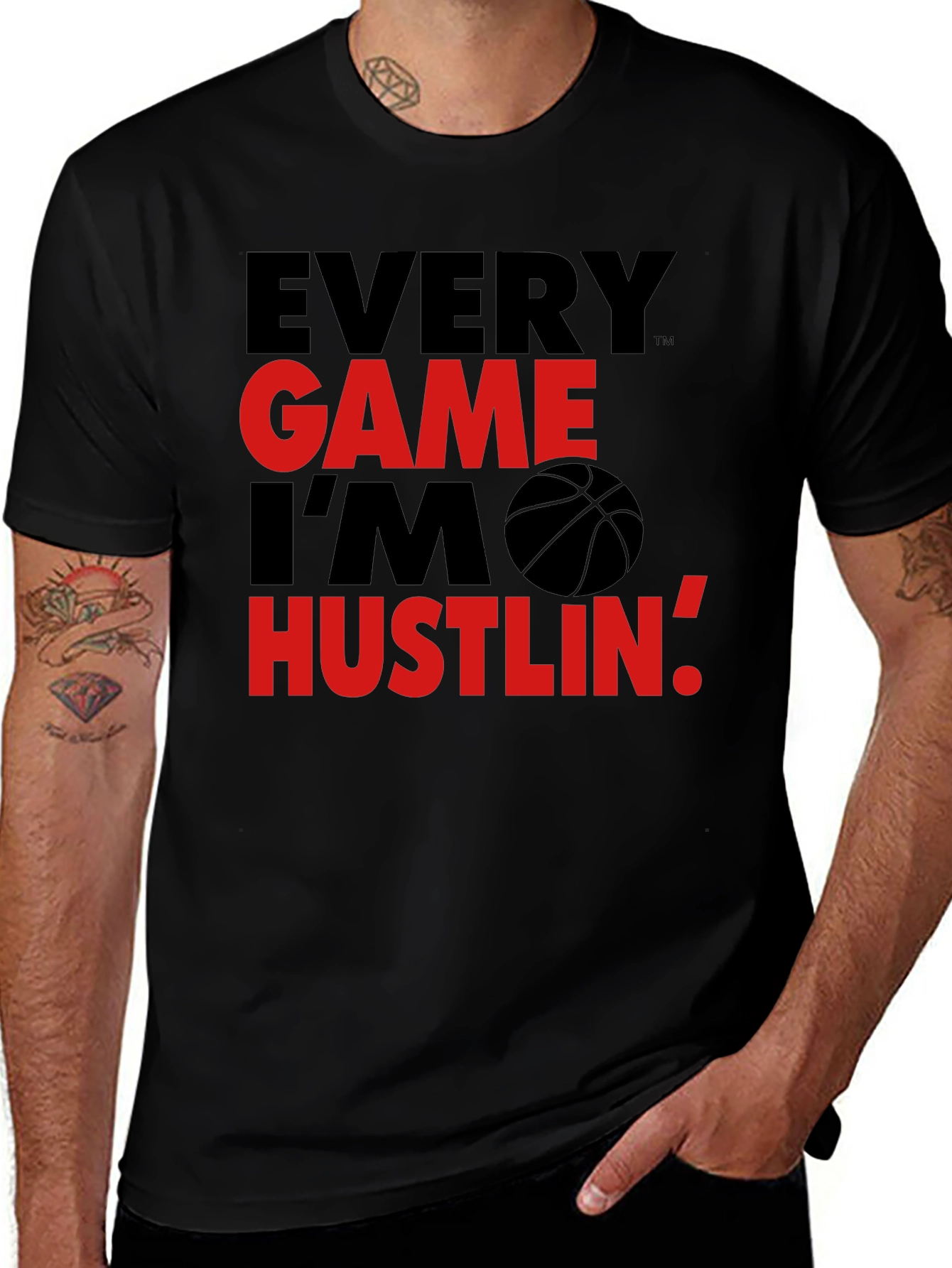 Variant 22 of Every Game I'm Hustlin' Basketball Graphic T-Shirt