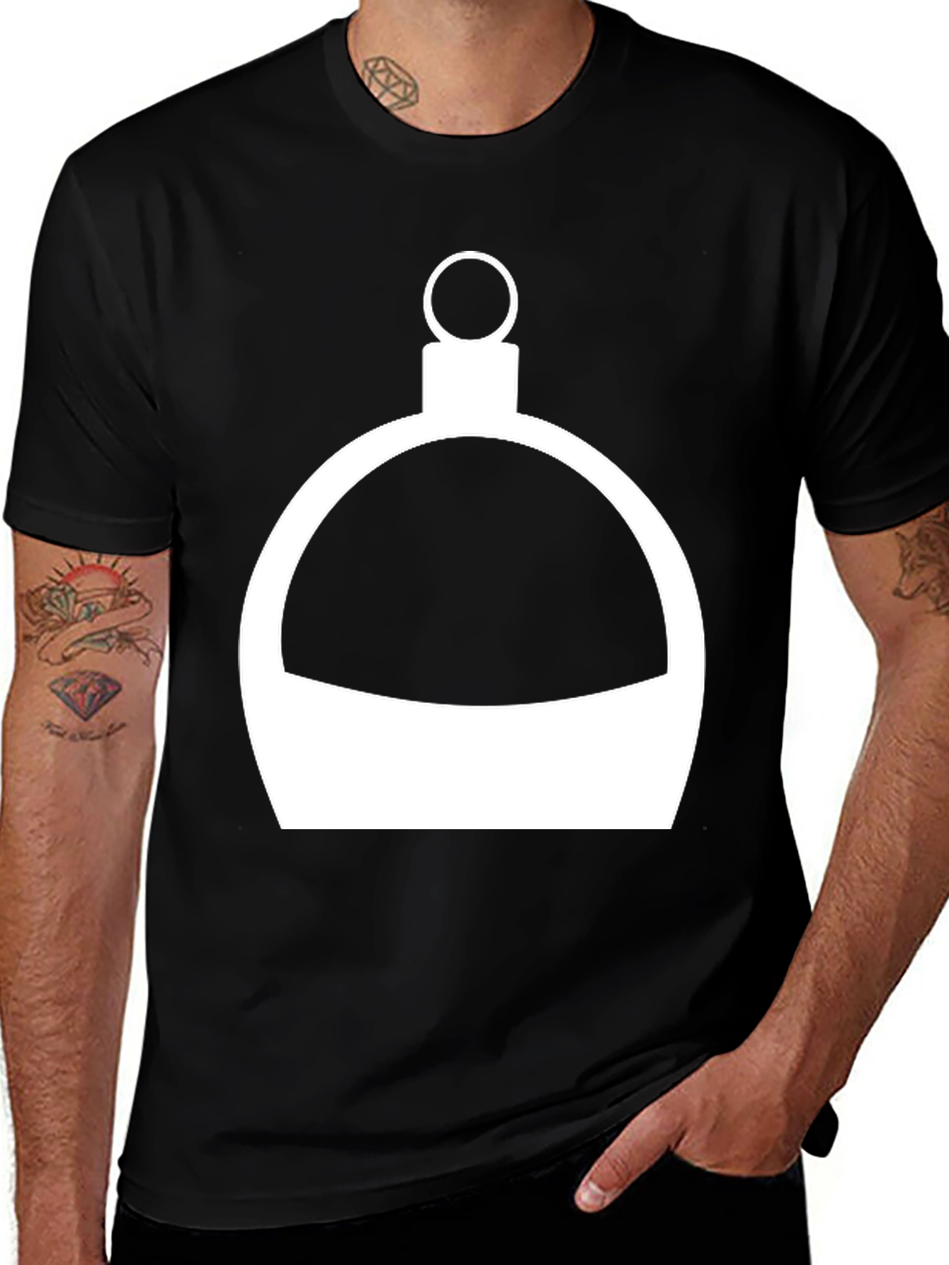 Variant 7 of Minimalist Flask Graphic Tee - Black