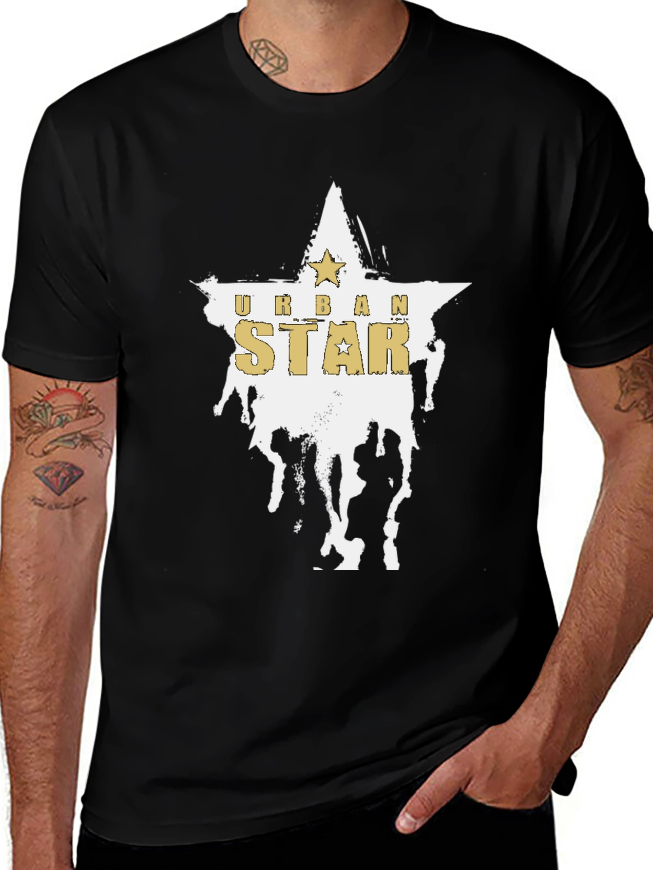 Variant 14 of Urban Star Graphic Black T-Shirt