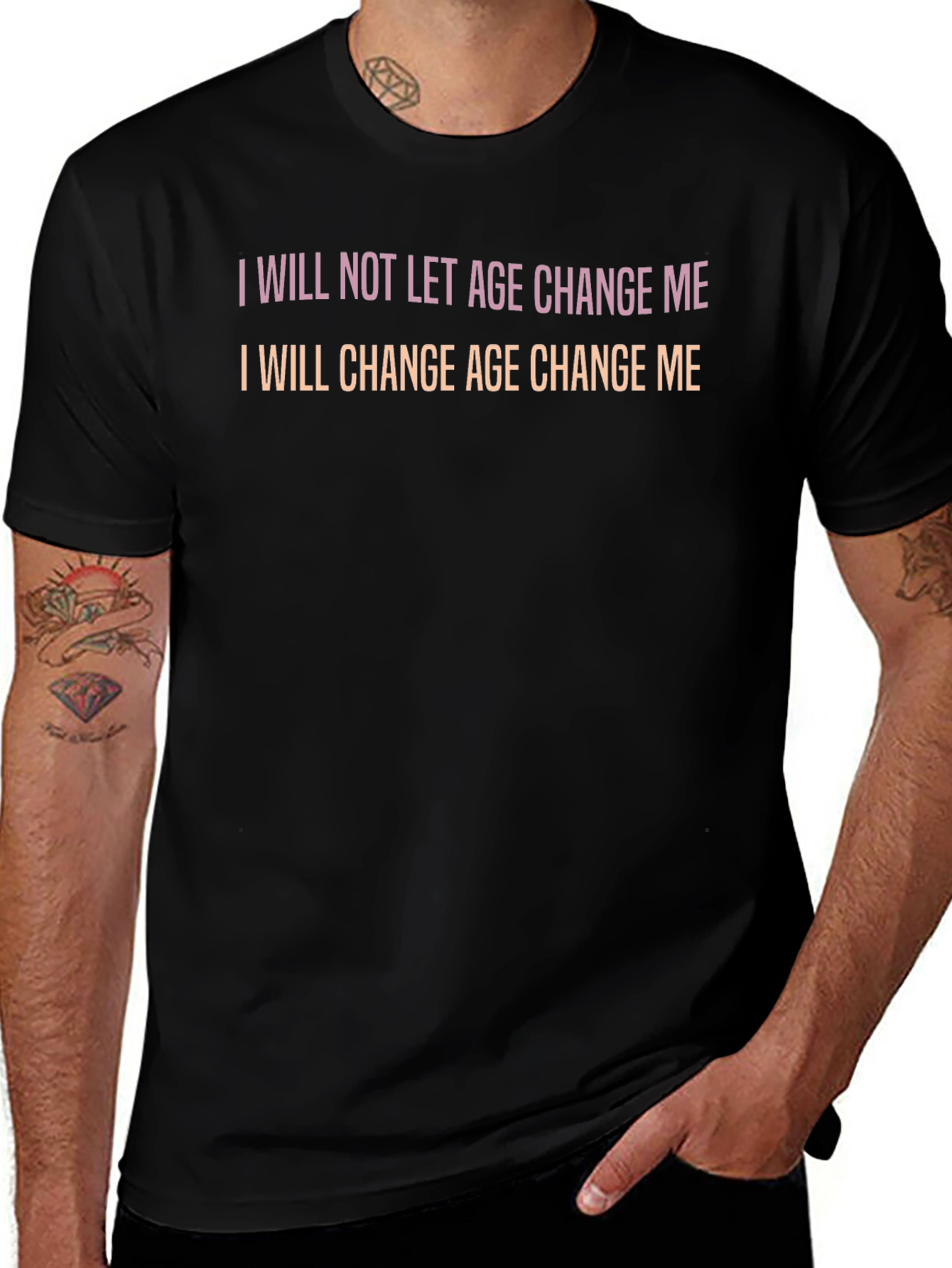 Variant 23 of I Will Change Age Black Cotton Tee