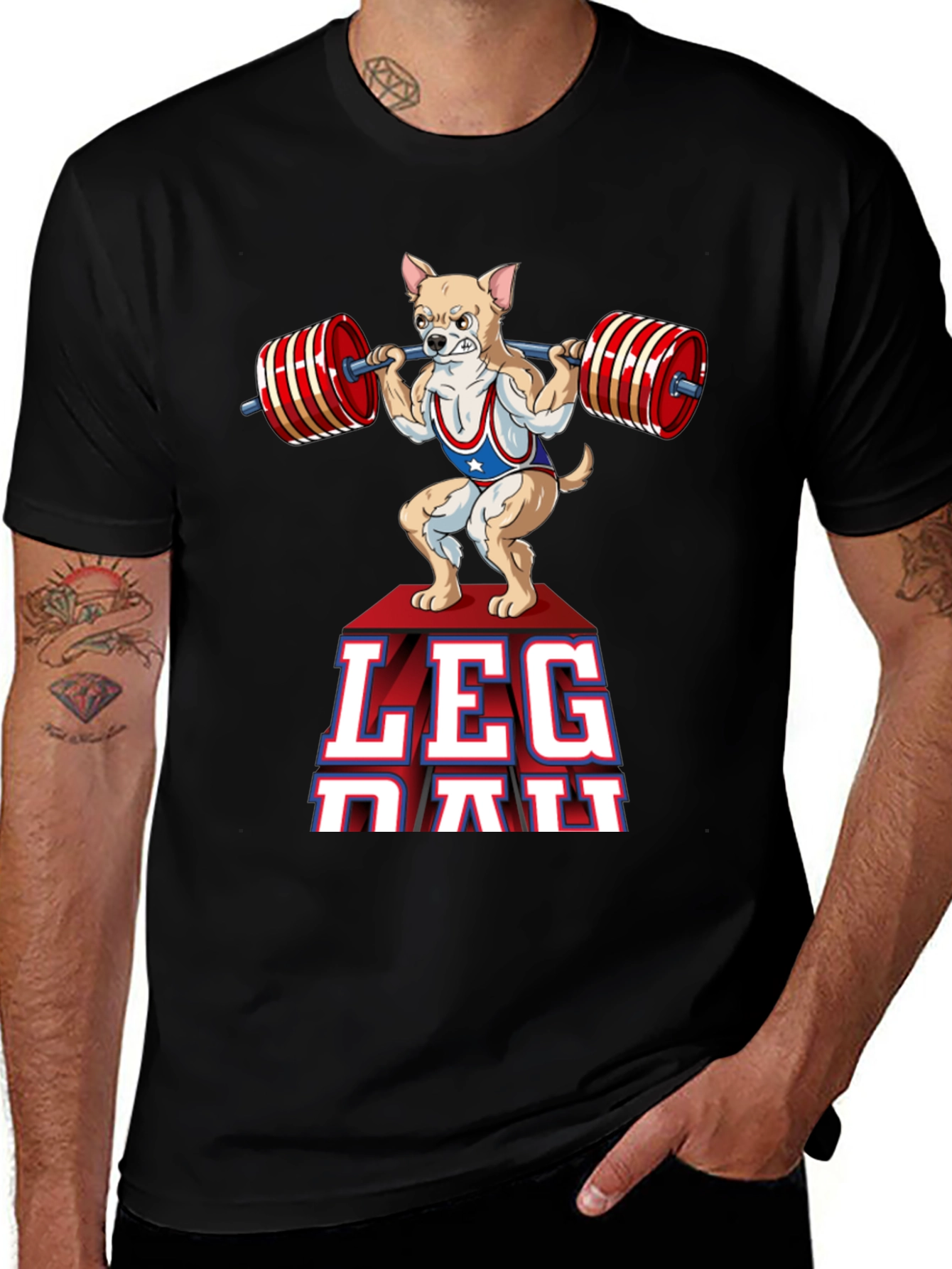 Variant 21 of Leg Day Dog T-Shirt, Gym Workout Apparel