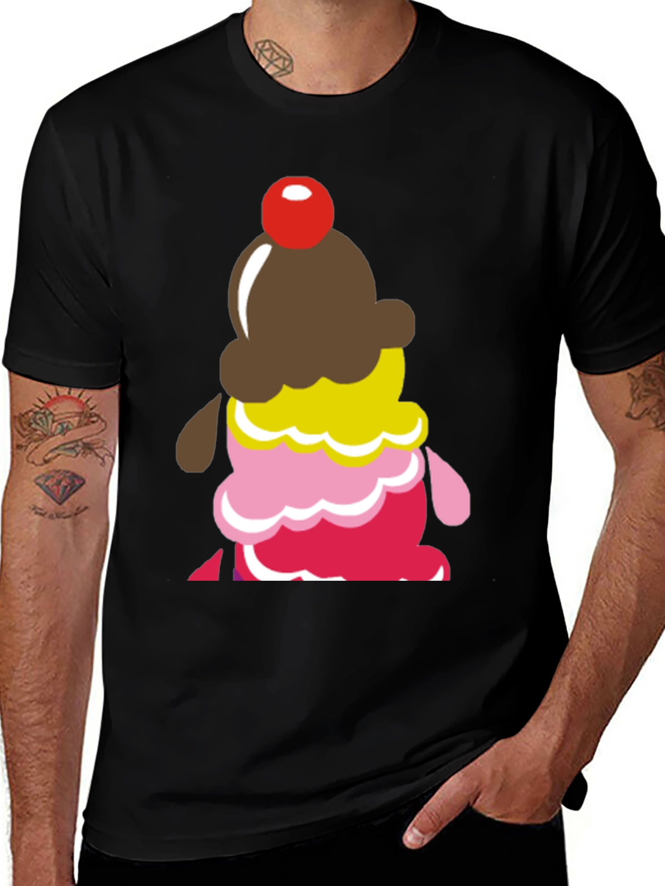 Variant 11 of Ice Cream Graphic T-Shirt - Whimsical Design