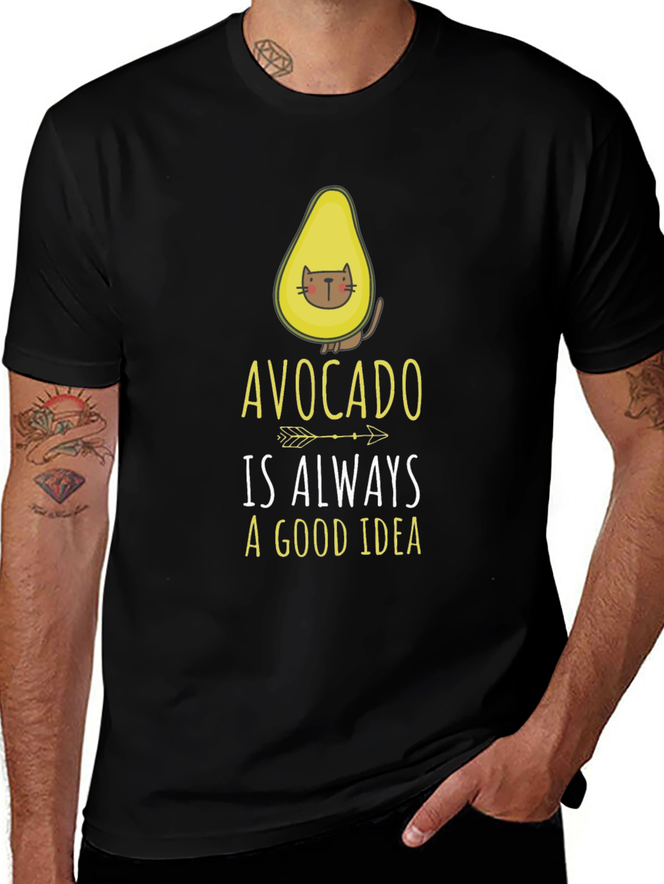 Variant 22 of Avocado Cat T-Shirt - Always a Good Idea!
