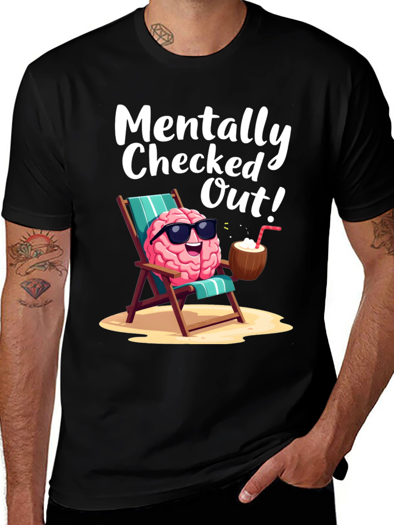 Variant 30 of Mentally Checked Out Brain T-Shirt