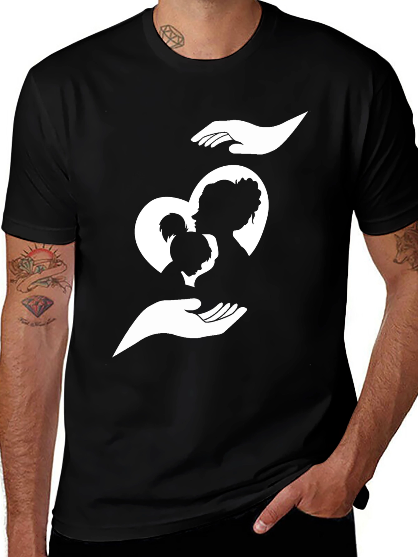 Variant 29 of Mother's Love T-Shirt - Heart Silhouette Design