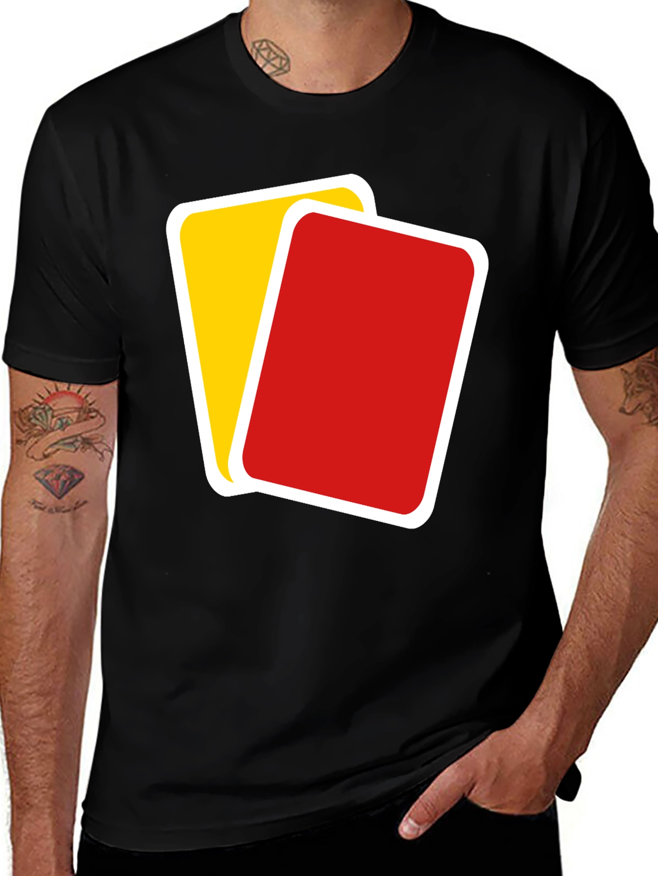 Variant 2 of Referee Red and Yellow Card T-Shirt