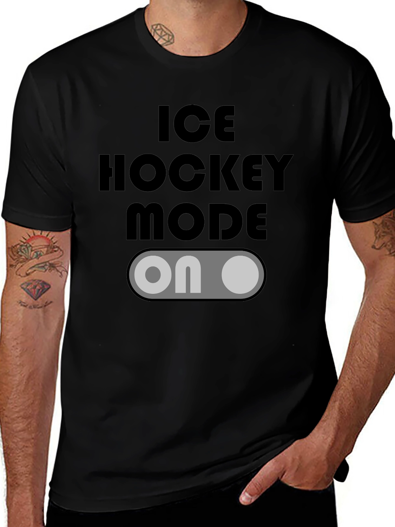 Ice Hockey Mode On T-Shirt