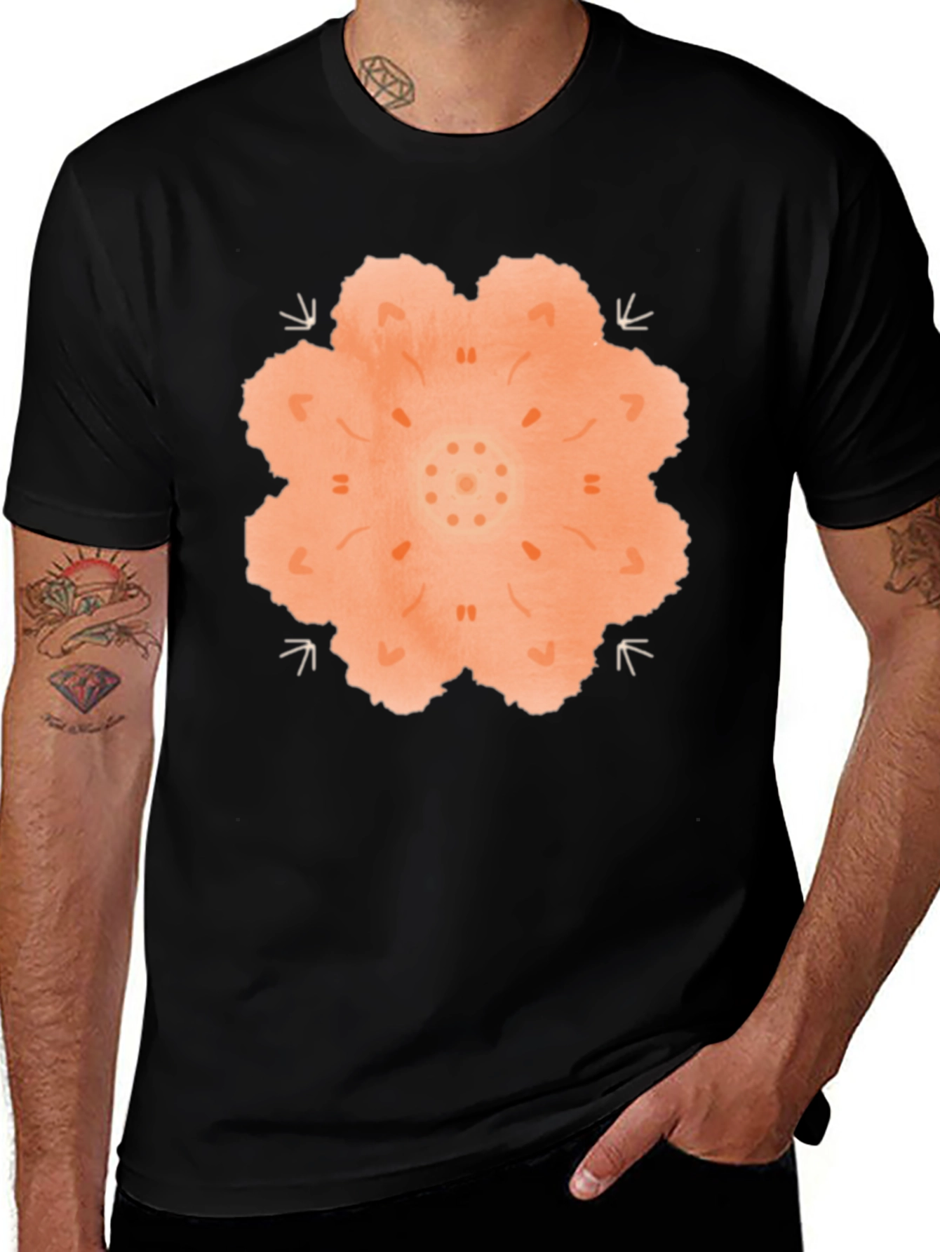 Variant 14 of Mandala Graphic Black T-Shirt