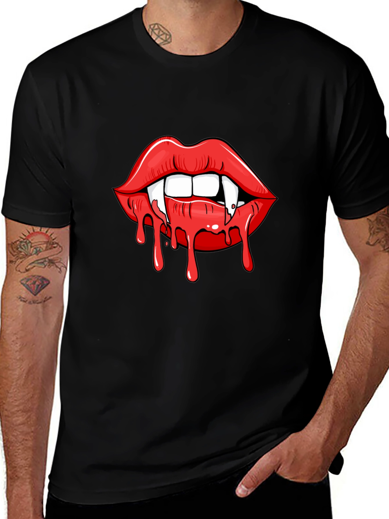 Variant 23 of Vampire Lips Graphic Tee - Halloween T-Shirt