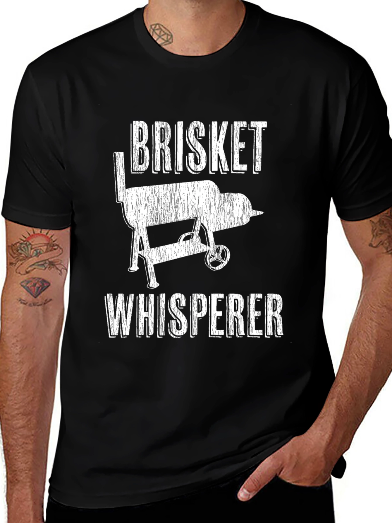 Brisket Whisperer Graphic T-Shirt - BBQ Grill Design