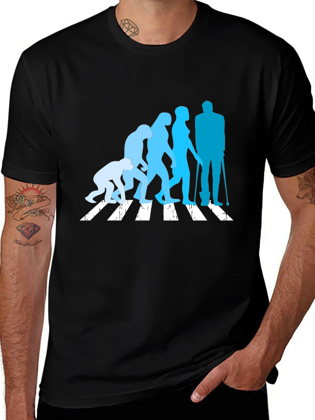 Variant 14 of Evolution Crossing T-Shirt - Black Crew Neck