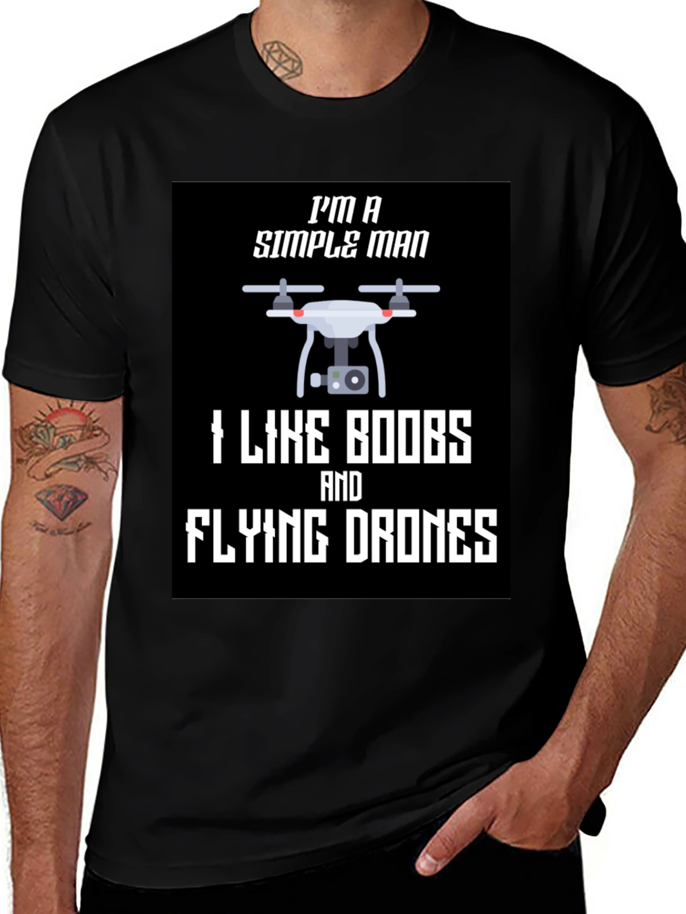 Variant 6 of Simple Man Drone T-Shirt - Funny Graphic Tee