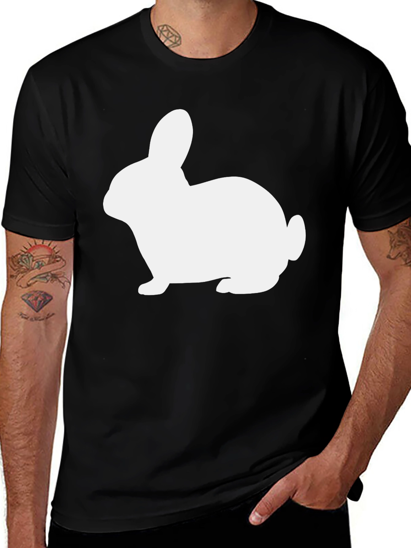 Variant 25 of Bunny Silhouette Black T-Shirt