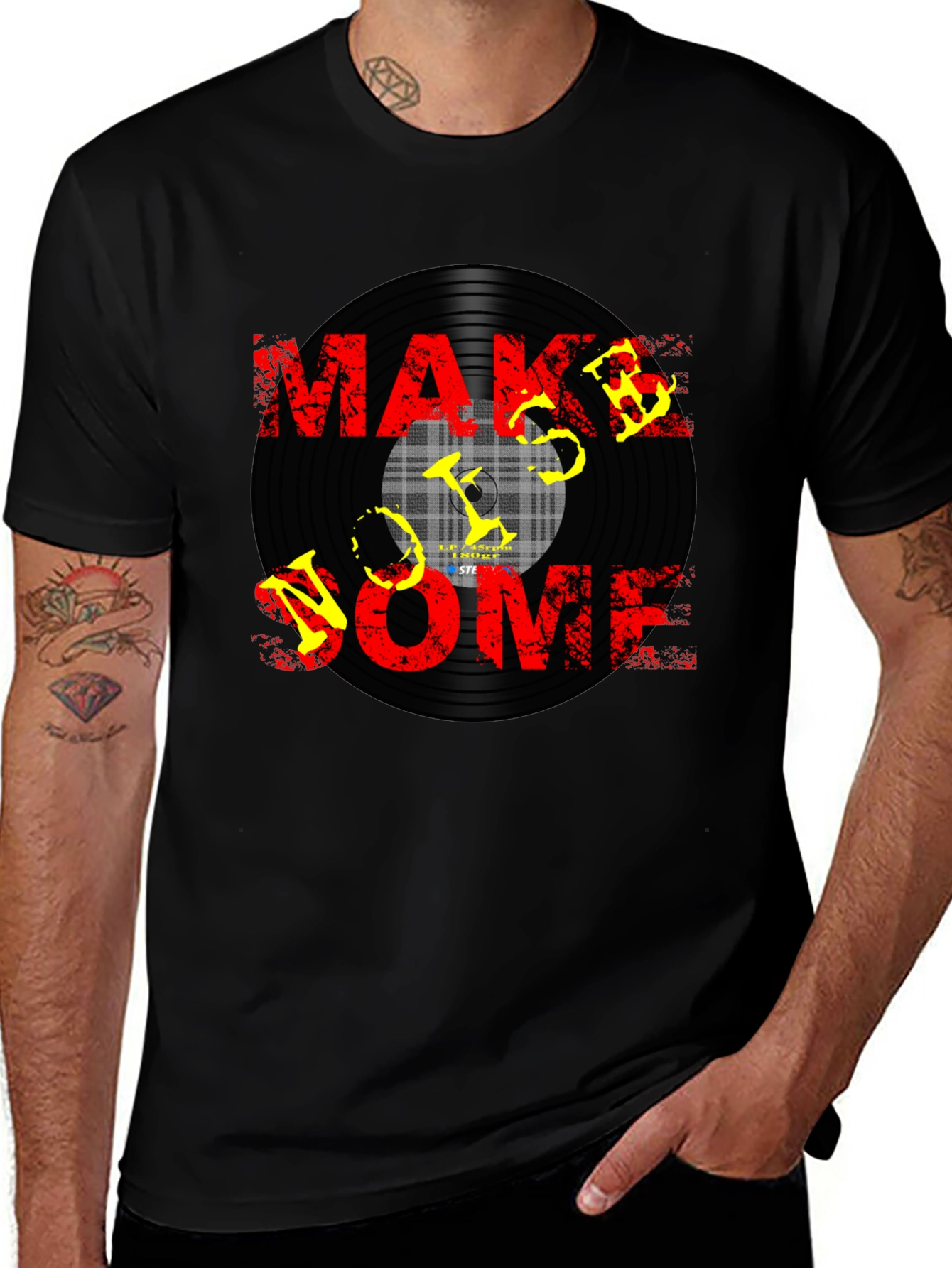 Variant 22 of Make Some Noise Graphic Tee - Black