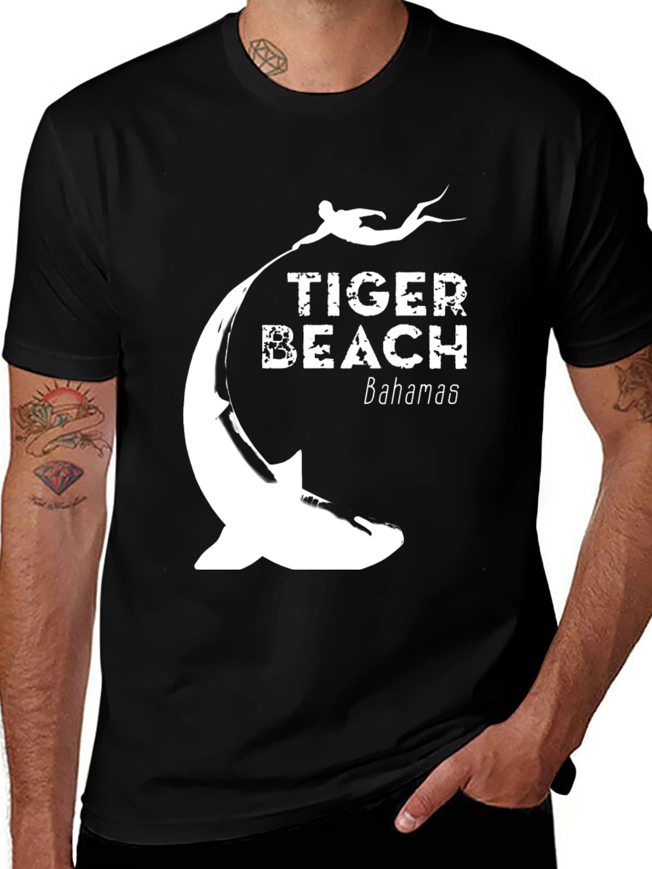 Variant 20 of Tiger Beach Bahamas Graphic Tee - Scuba Diver T-Shirt