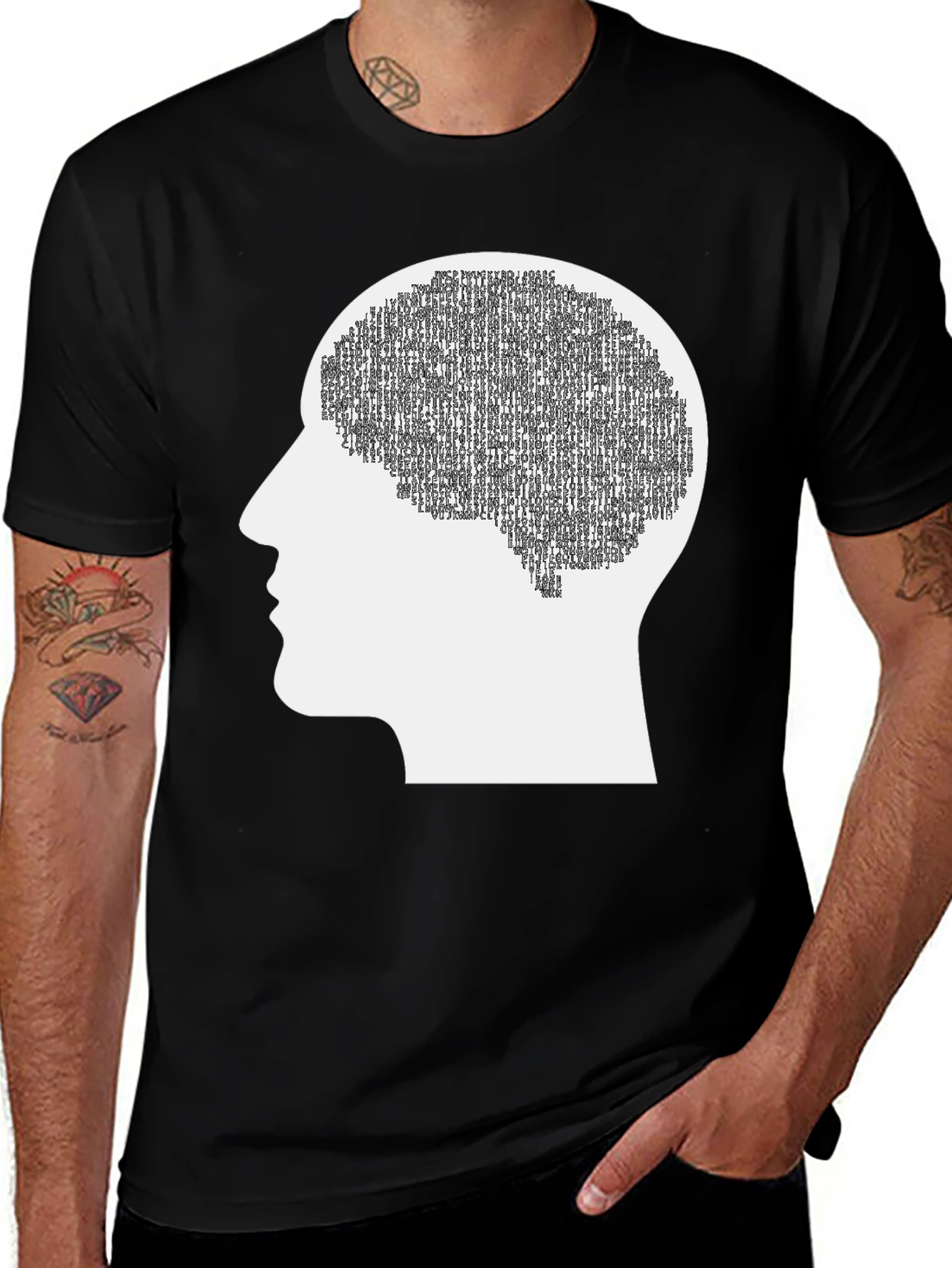 Variant 30 of Brain Silhouette Graphic Tee - Cognitive Thinking Apparel