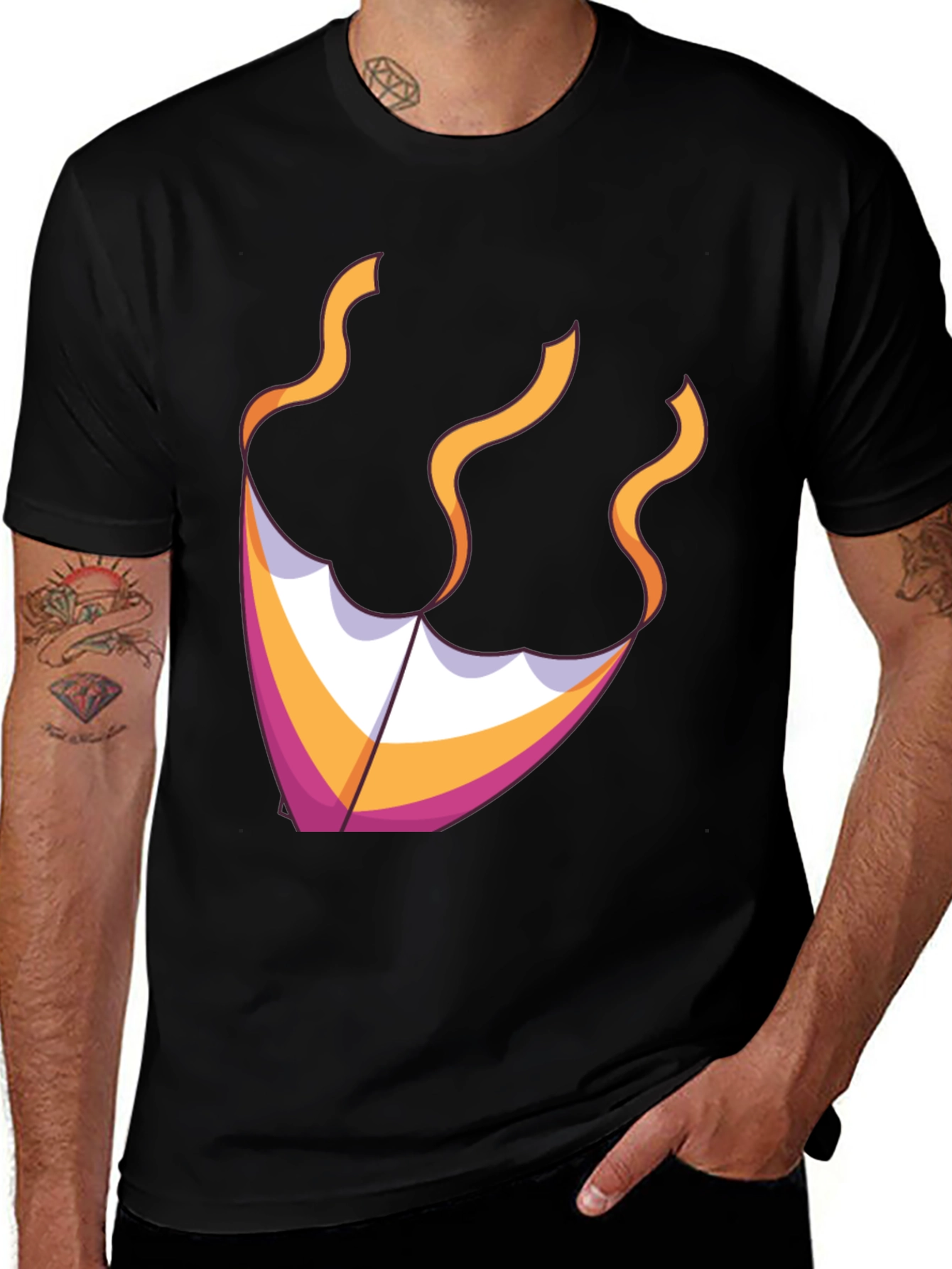 Variant 29 of Kite Graphic Tee - Black Cotton Blend