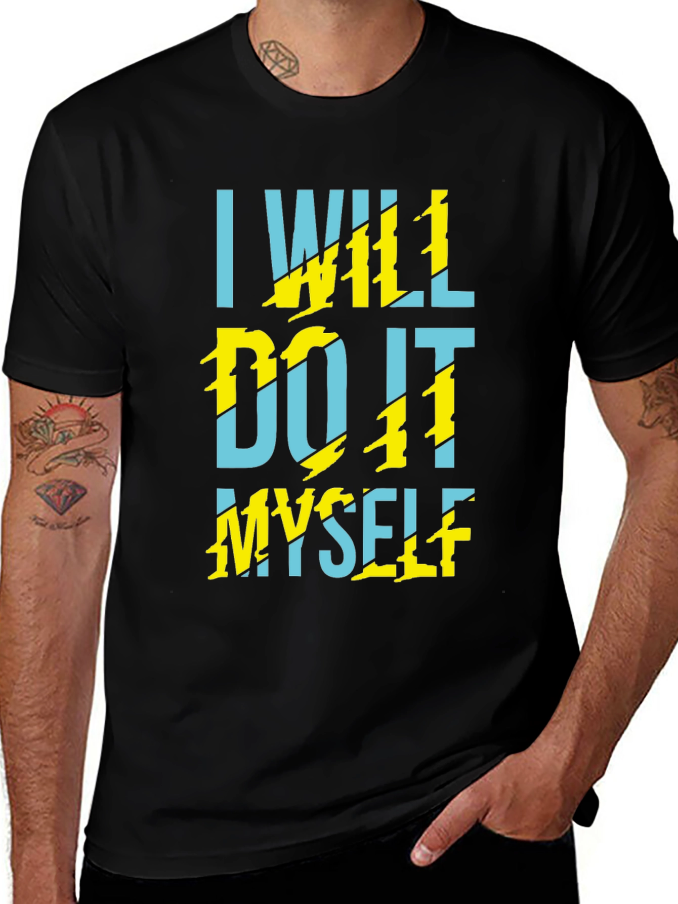 Variant 22 of I Will Do It Myself Graphic Tee - Black