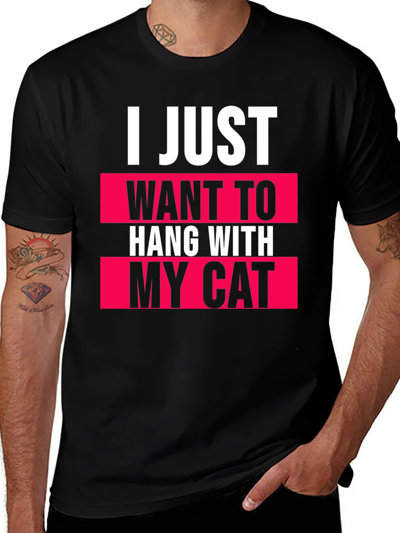 Variant 11 of I Just Want to Hang With My Cat T-Shirt